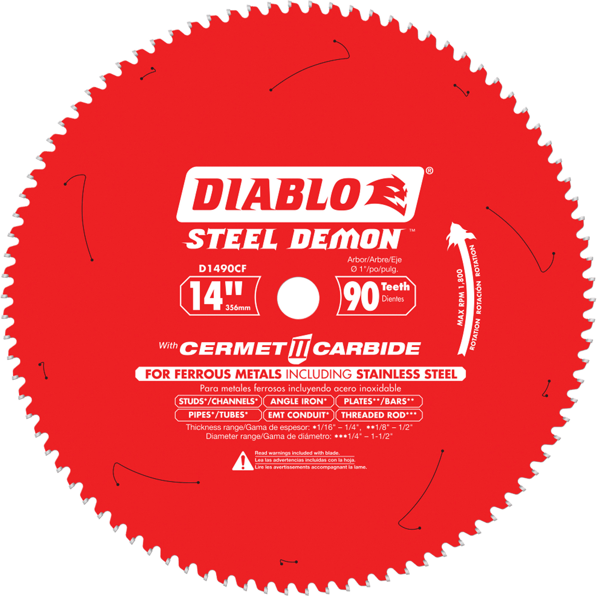 Lame de scie circulaire, 14", 90 dents, Pour Métal