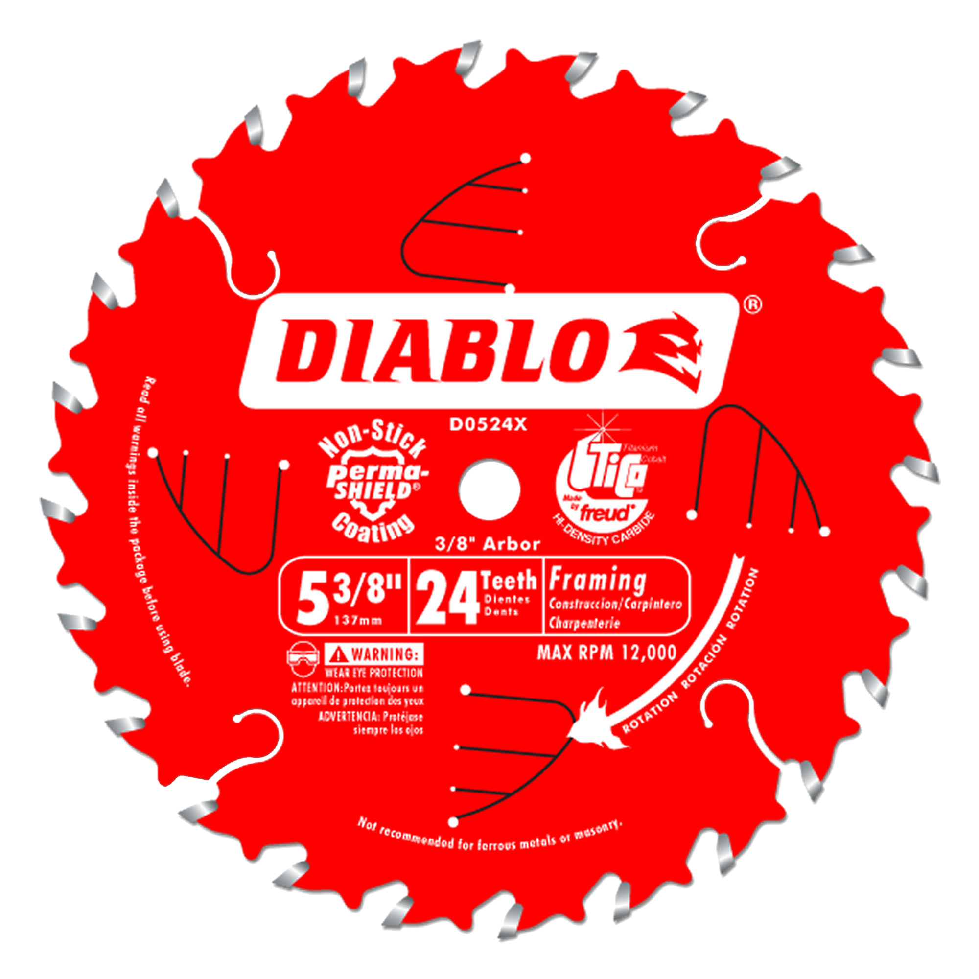 Lame de scie circulaire, 5-3/8", 24 dents, Pour Bois