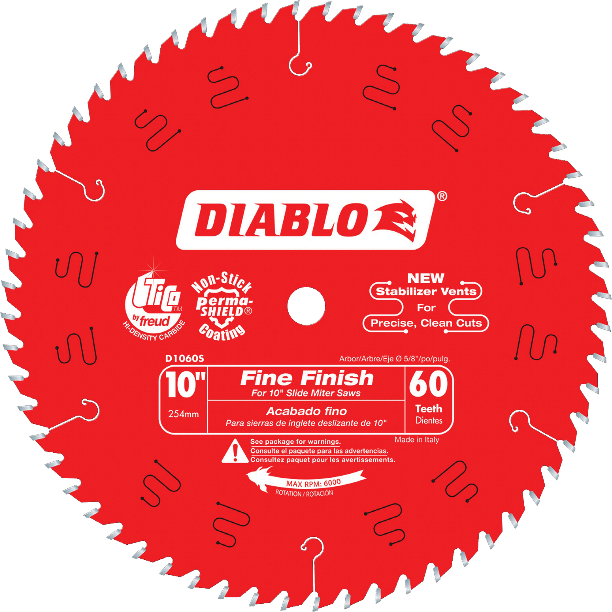 Lames de scie pour entrepreneur - Lames de scie finition fine, 10", 60 dents, Pour Bois