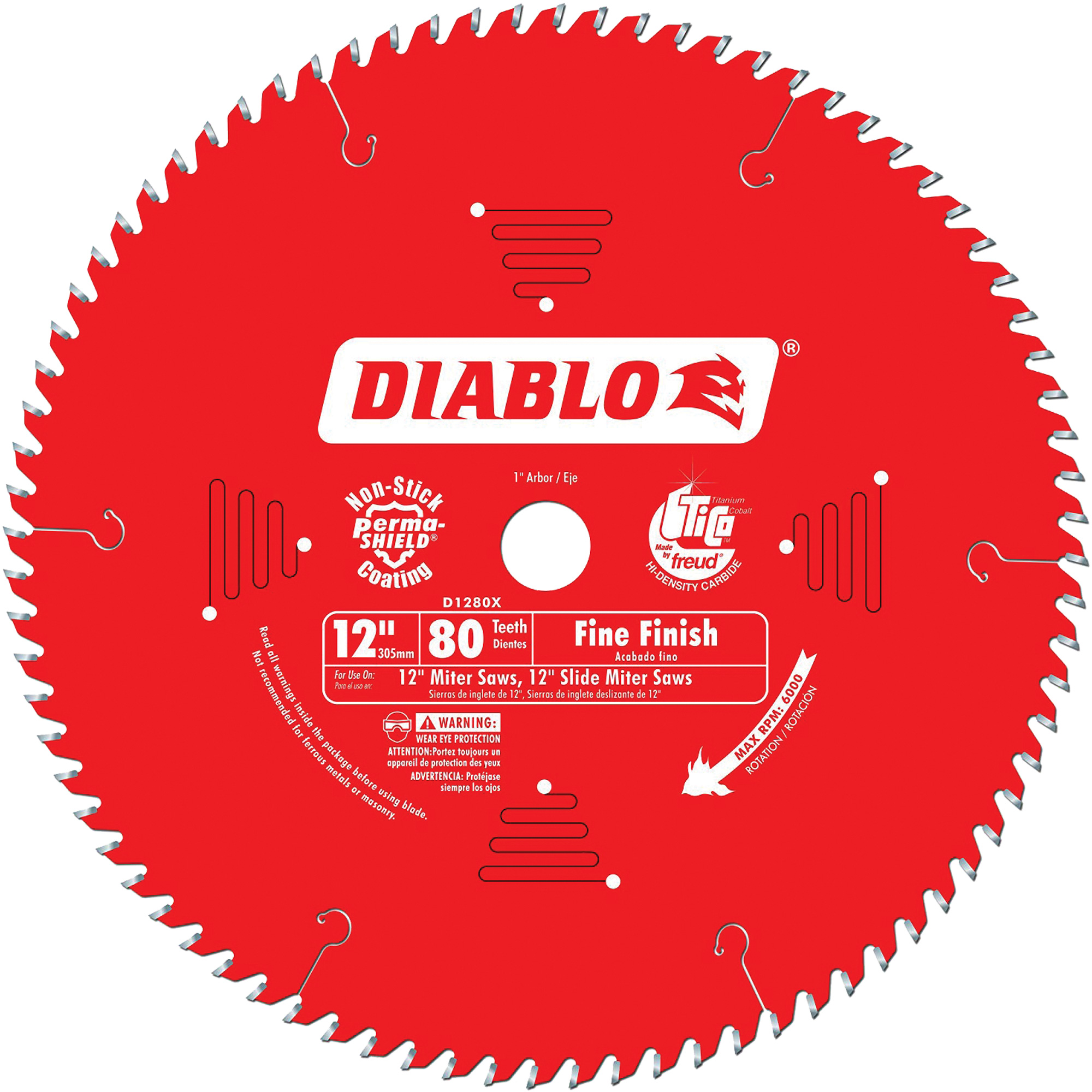 Lames de scie pour entrepreneur - Lames de scie finition fine, 12", 80 dents, Pour Bois
