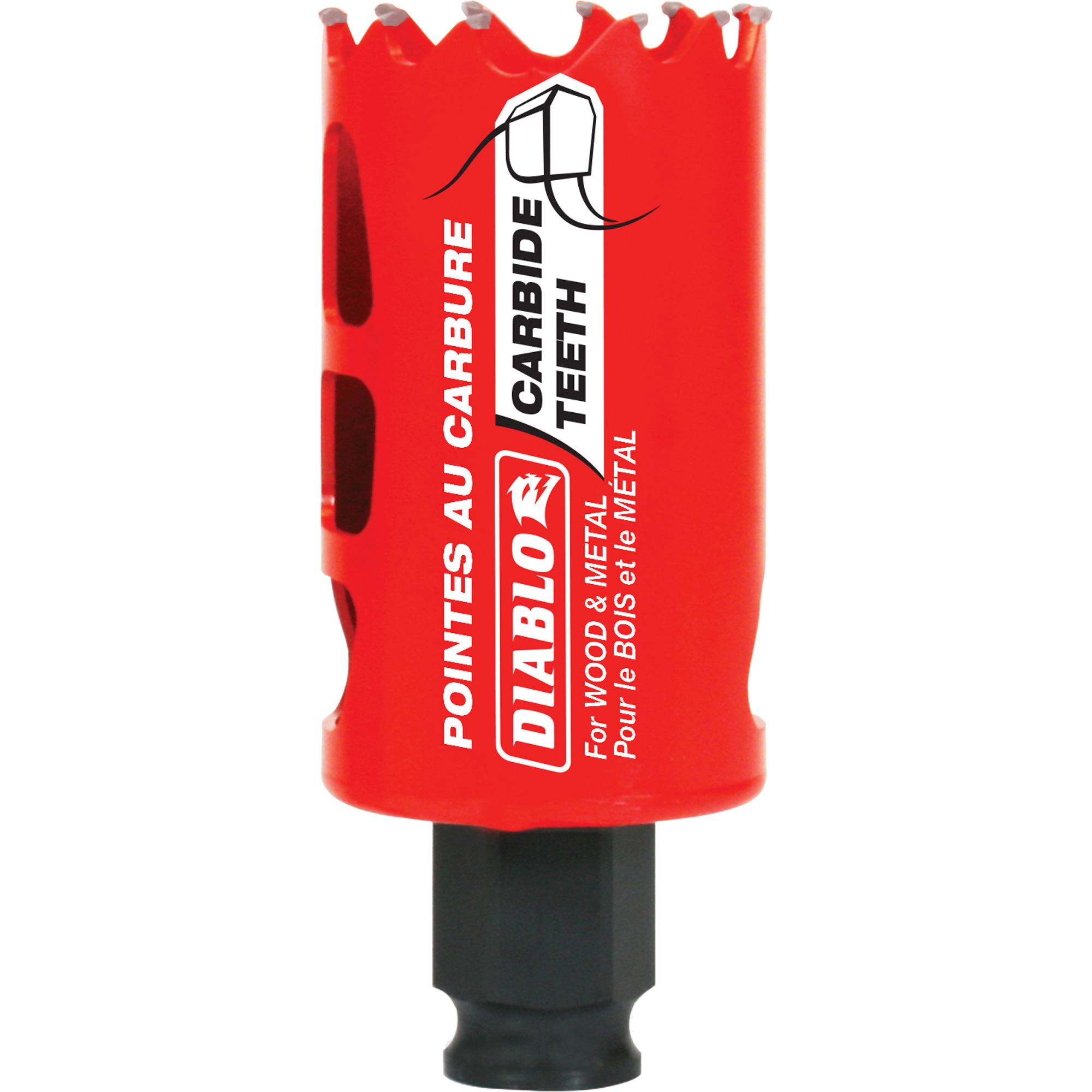 Scie cloche pour bois et métal, 1-1/2", Profondeur de la coupe 2-3/8", Carbure