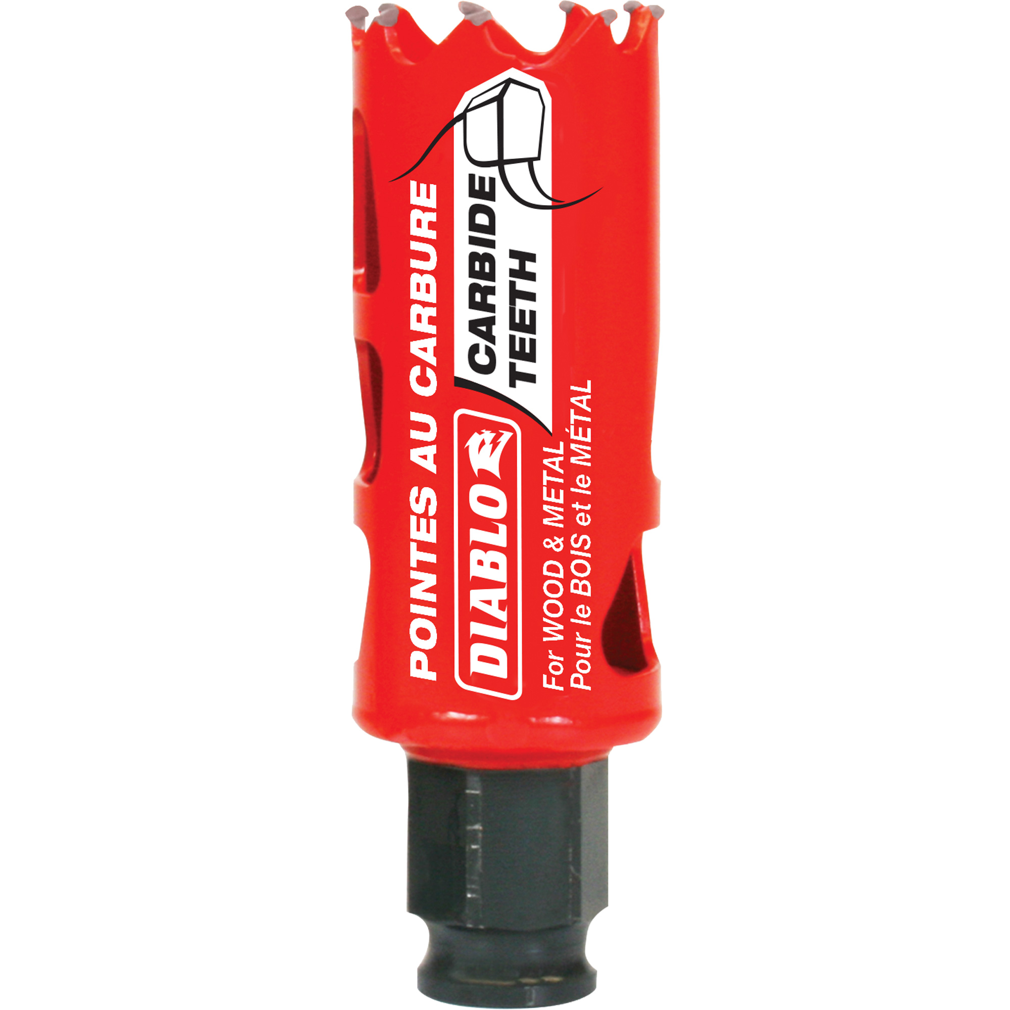 Scie cloche pour bois et métal, 1-1/8", Profondeur de la coupe 2-3/8", Carbure