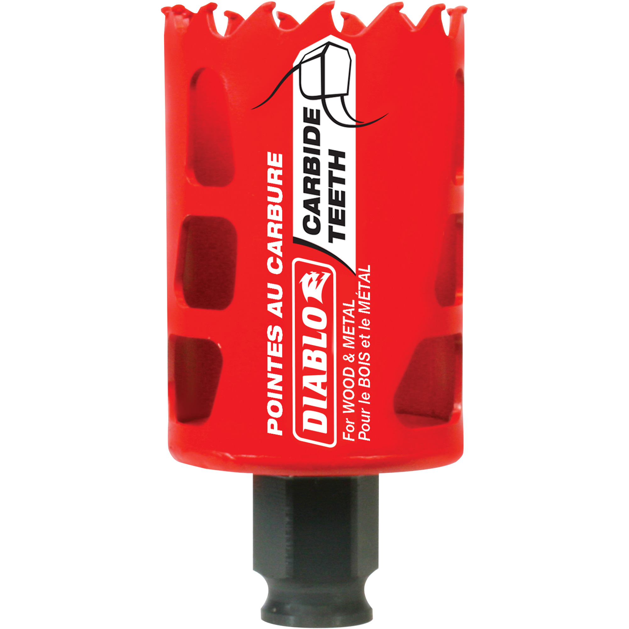 Scie cloche pour bois et métal, 1-3/4", Profondeur de la coupe 2-3/8", Carbure