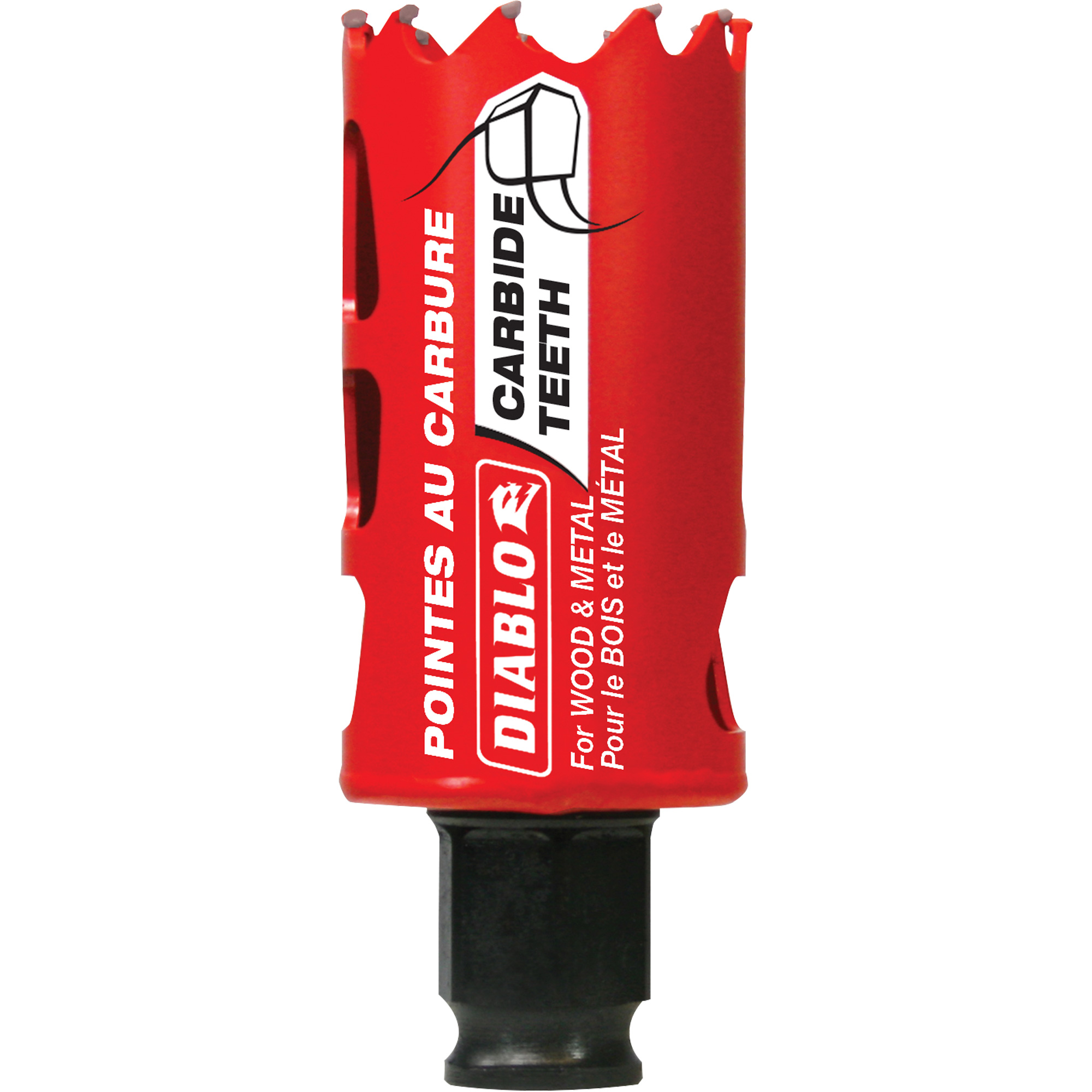 Scie cloche pour bois et métal, 1-3/8", Profondeur de la coupe 2-3/8", Carbure