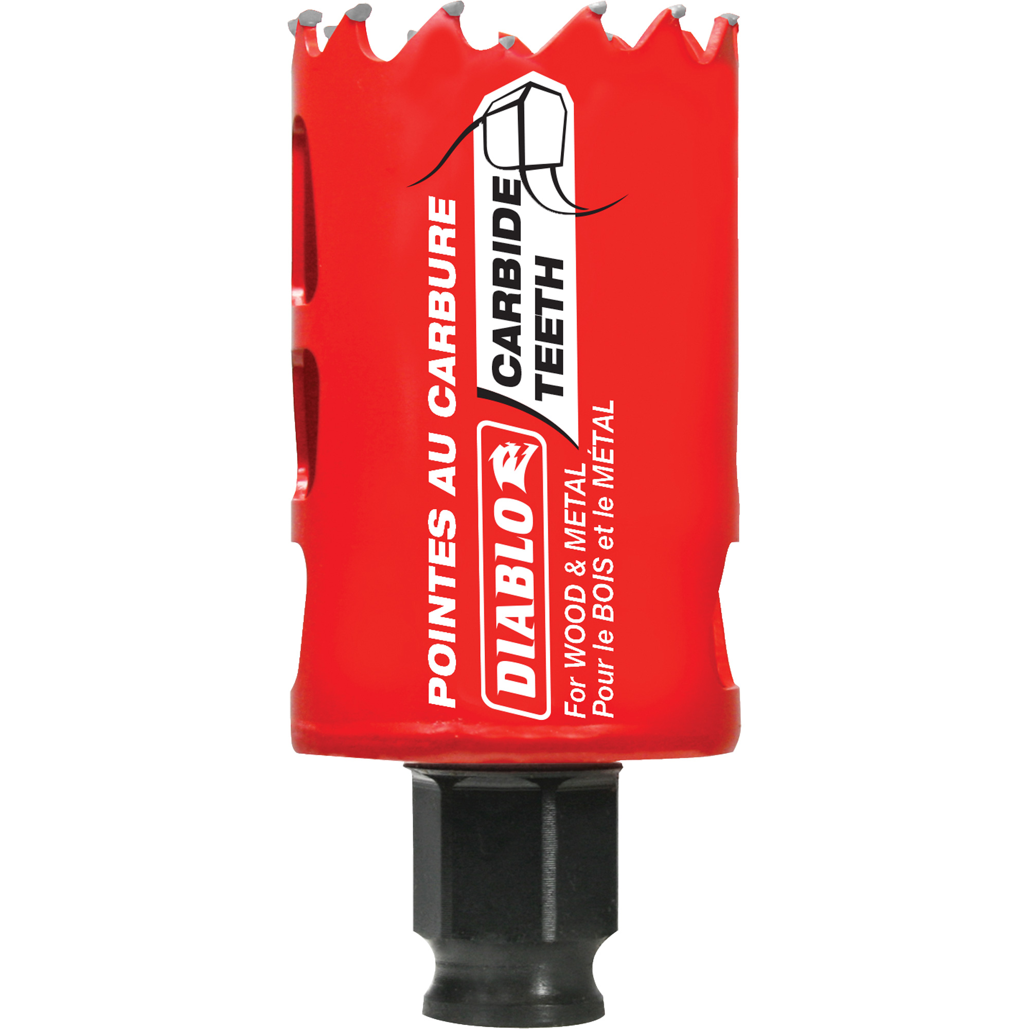 Scie cloche pour bois et métal, 1-5/8", Profondeur de la coupe 2-3/8", Carbure