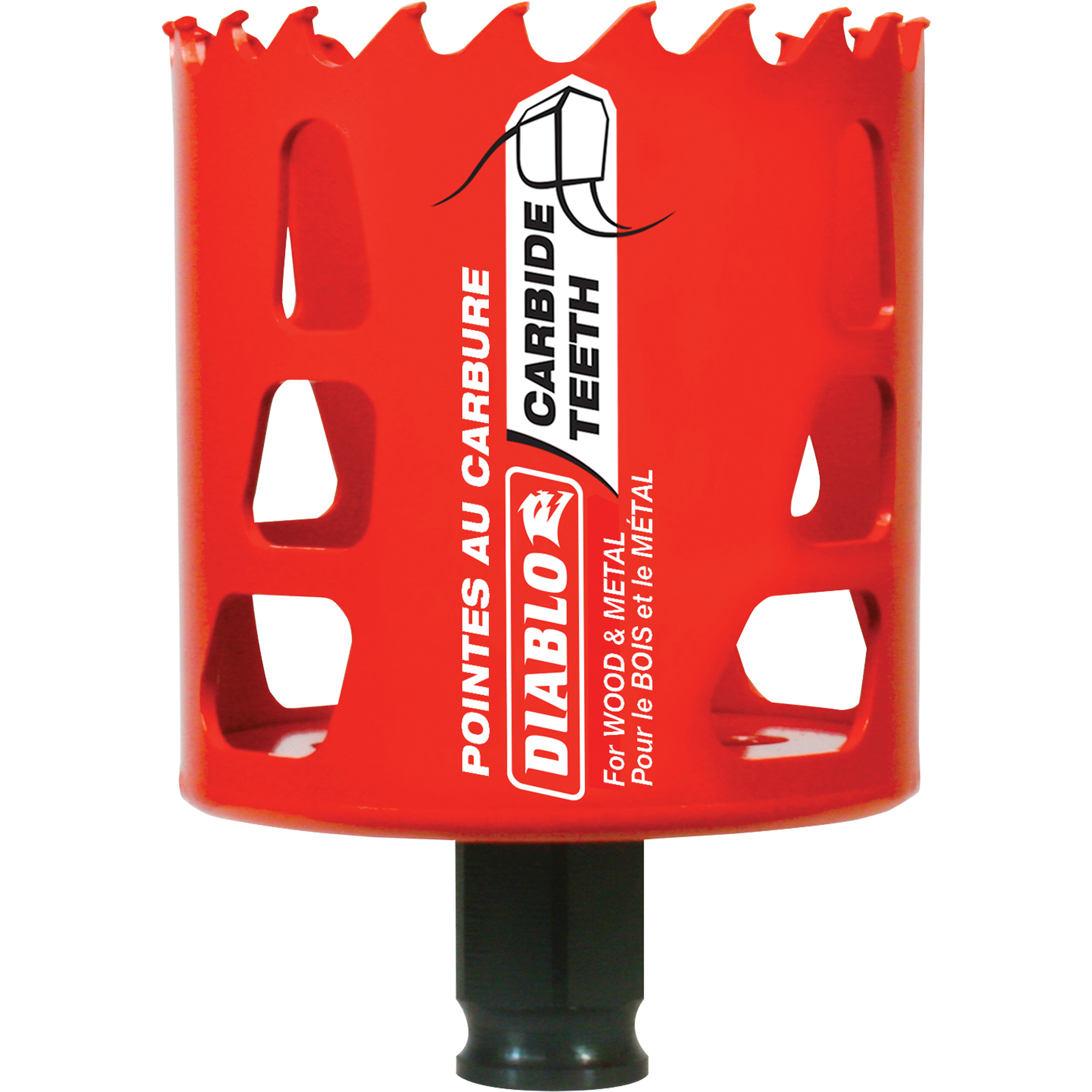 Scie cloche pour bois et métal, 2-1/2", Profondeur de la coupe 2-3/8", Carbure