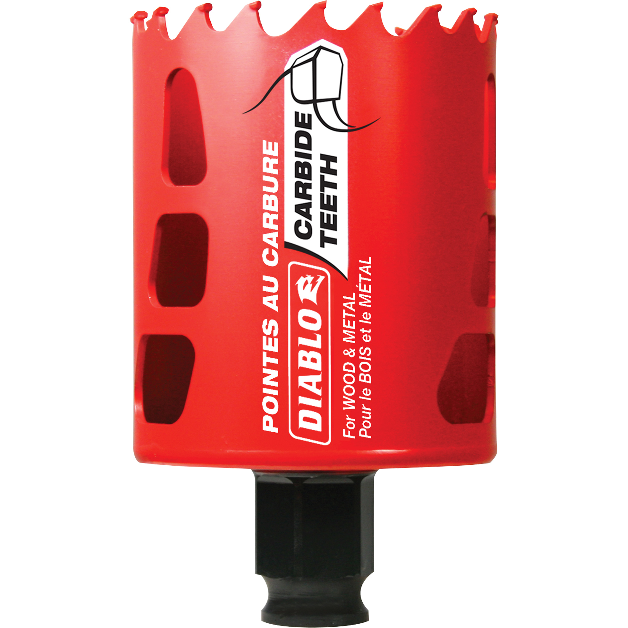 Scie cloche pour bois et métal, 2-1/4", Profondeur de la coupe 2-3/8", Carbure