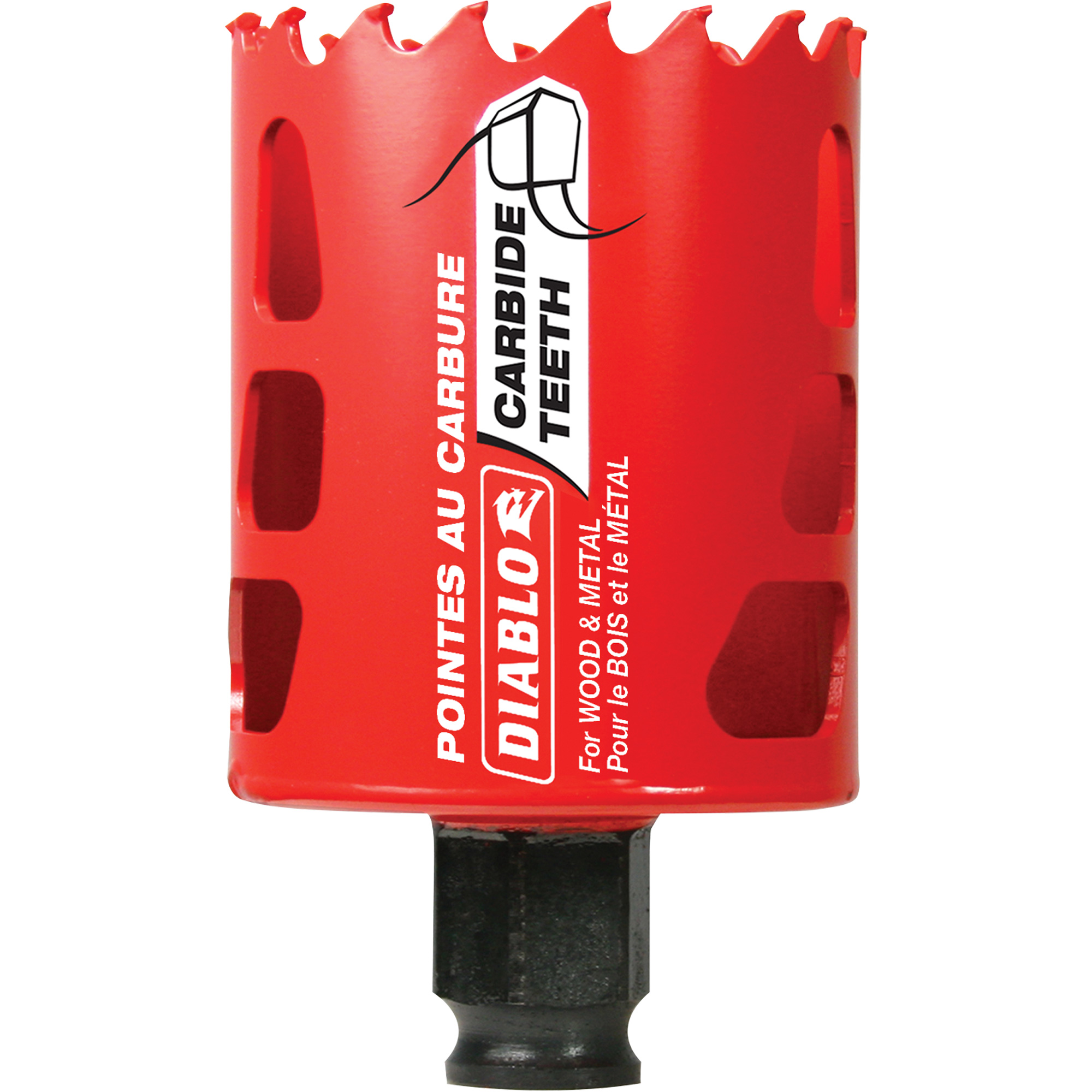 Scie cloche pour bois et métal, 2-1/8", Profondeur de la coupe 2-3/8", Carbure