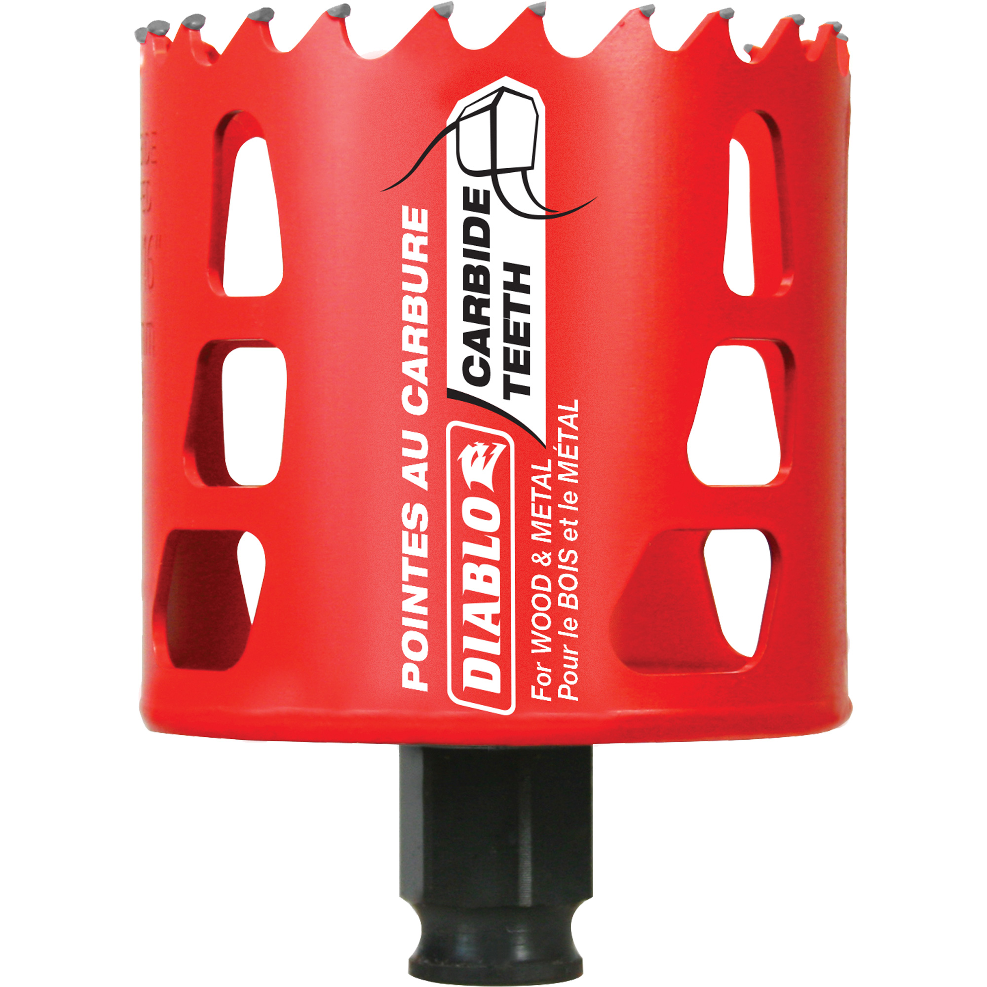 Scie cloche pour bois et métal, 2-11/16", Profondeur de la coupe 2-3/8", Carbure