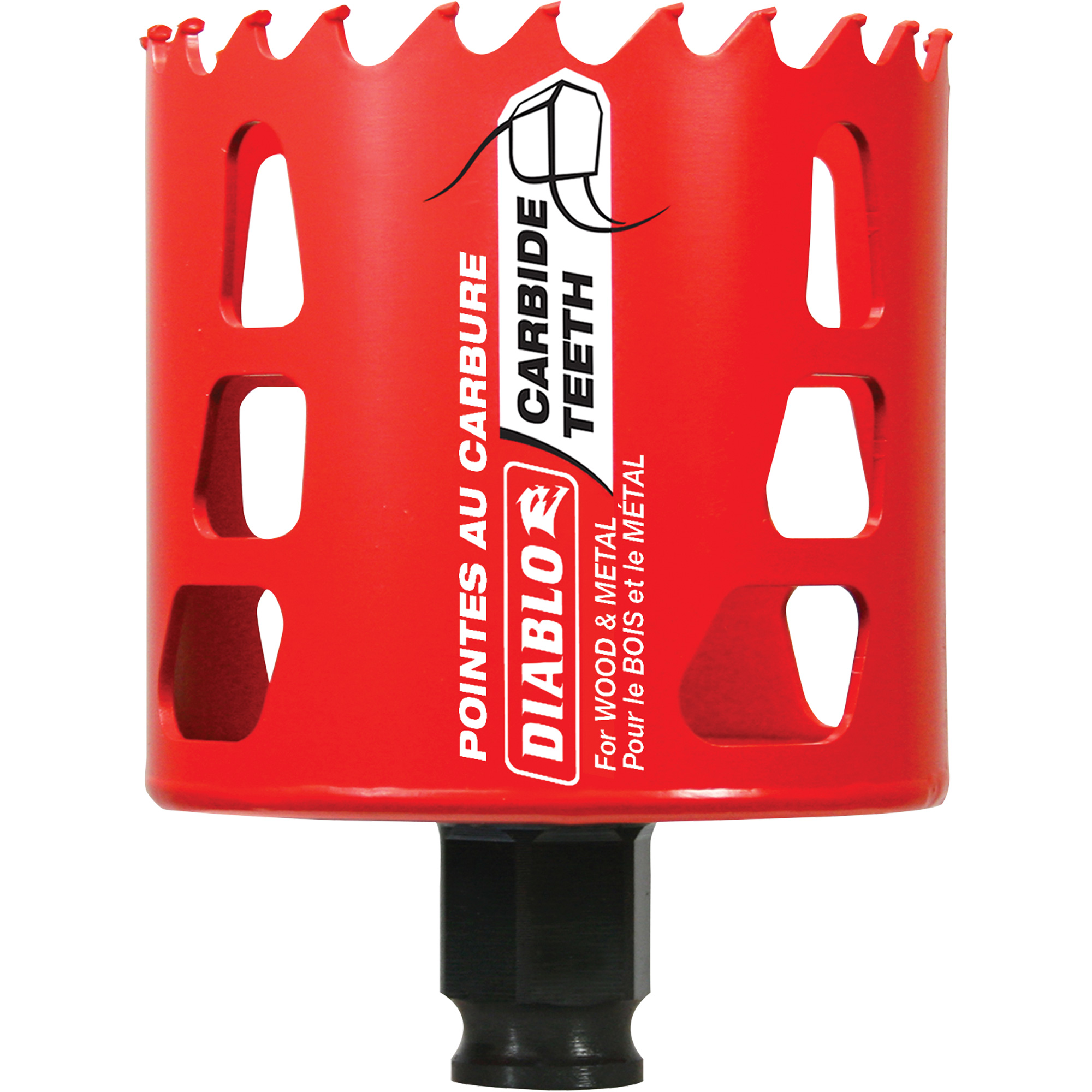 Scie cloche pour bois et métal, 2-3/4", Profondeur de la coupe 2-3/8", Carbure