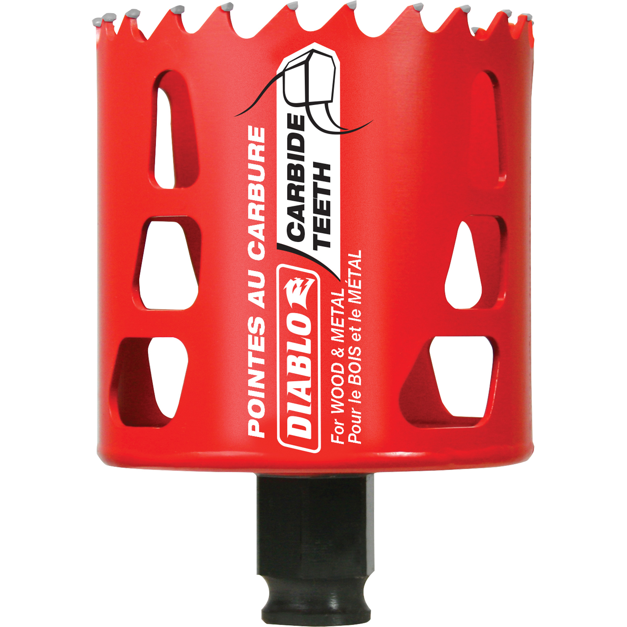 Scie cloche pour bois et métal, 2-5/8", Profondeur de la coupe 2-3/8", Carbure