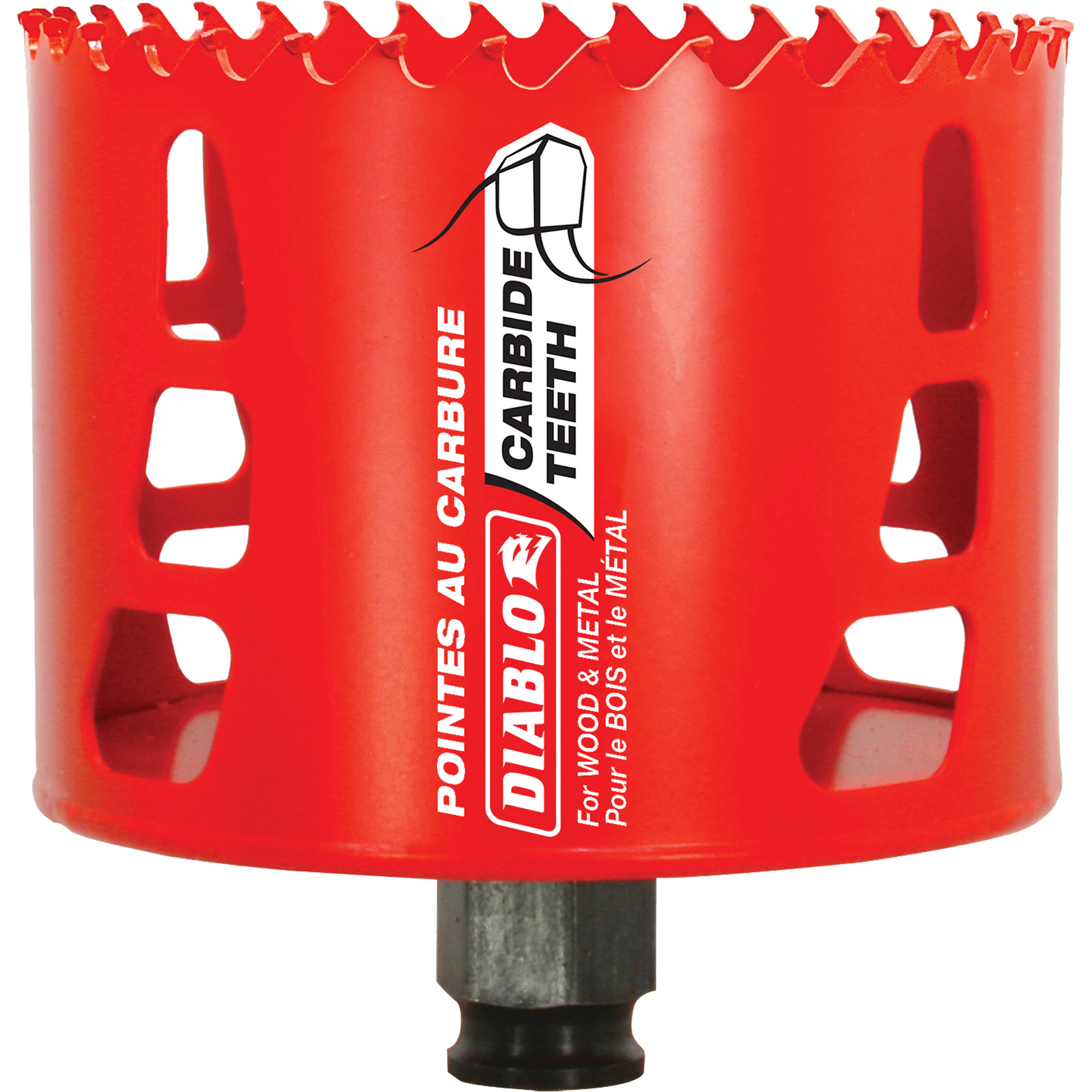 Scie cloche pour bois et métal, 3-1/2", Profondeur de la coupe 2-3/8", Carbure