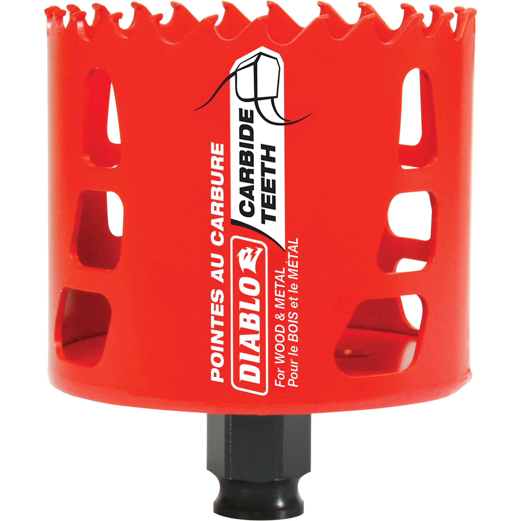Scie cloche pour bois et métal, 3", Profondeur de la coupe 2-3/8", Carbure