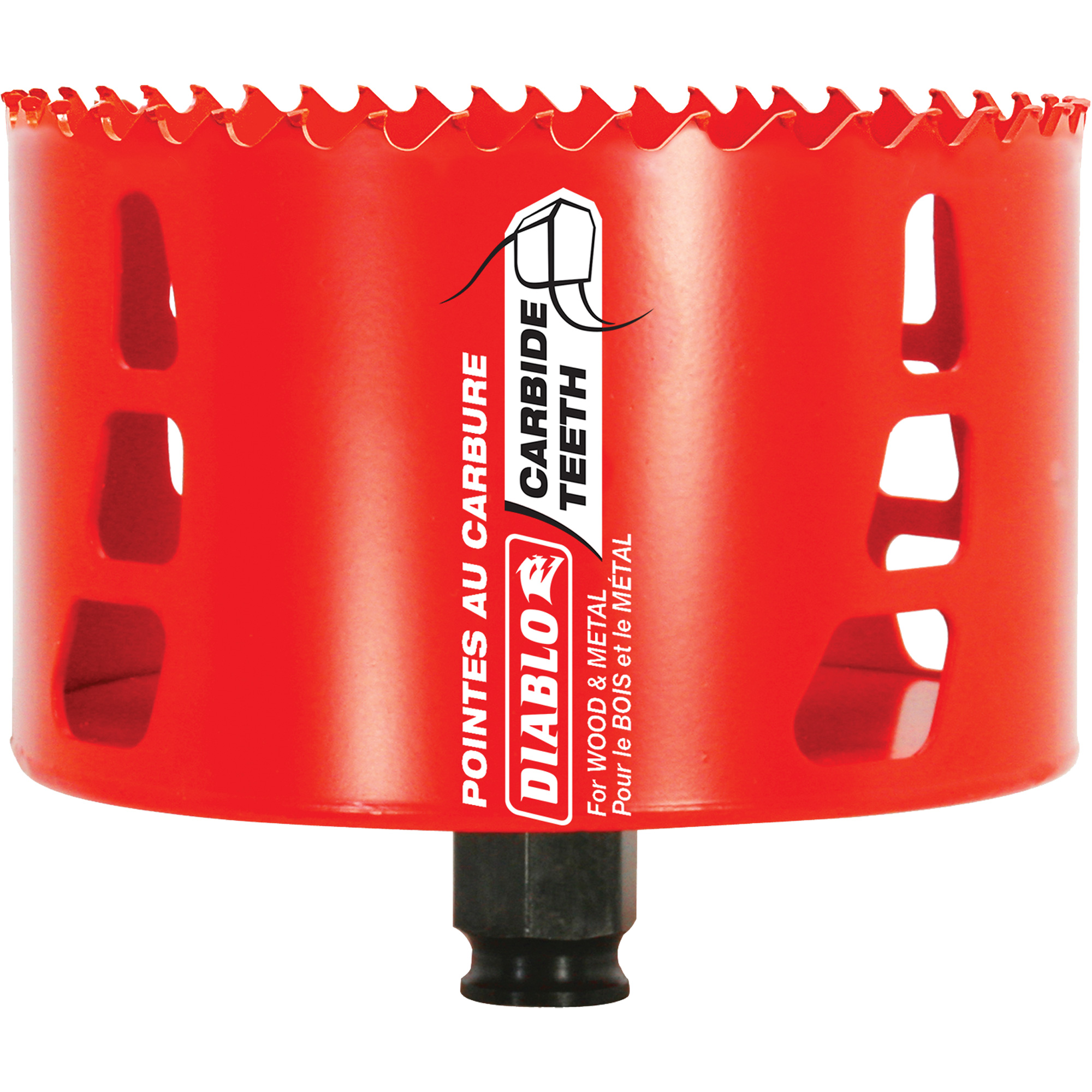 Scie cloche pour bois et métal, 4-1/4", Profondeur de la coupe 2-3/8", Carbure