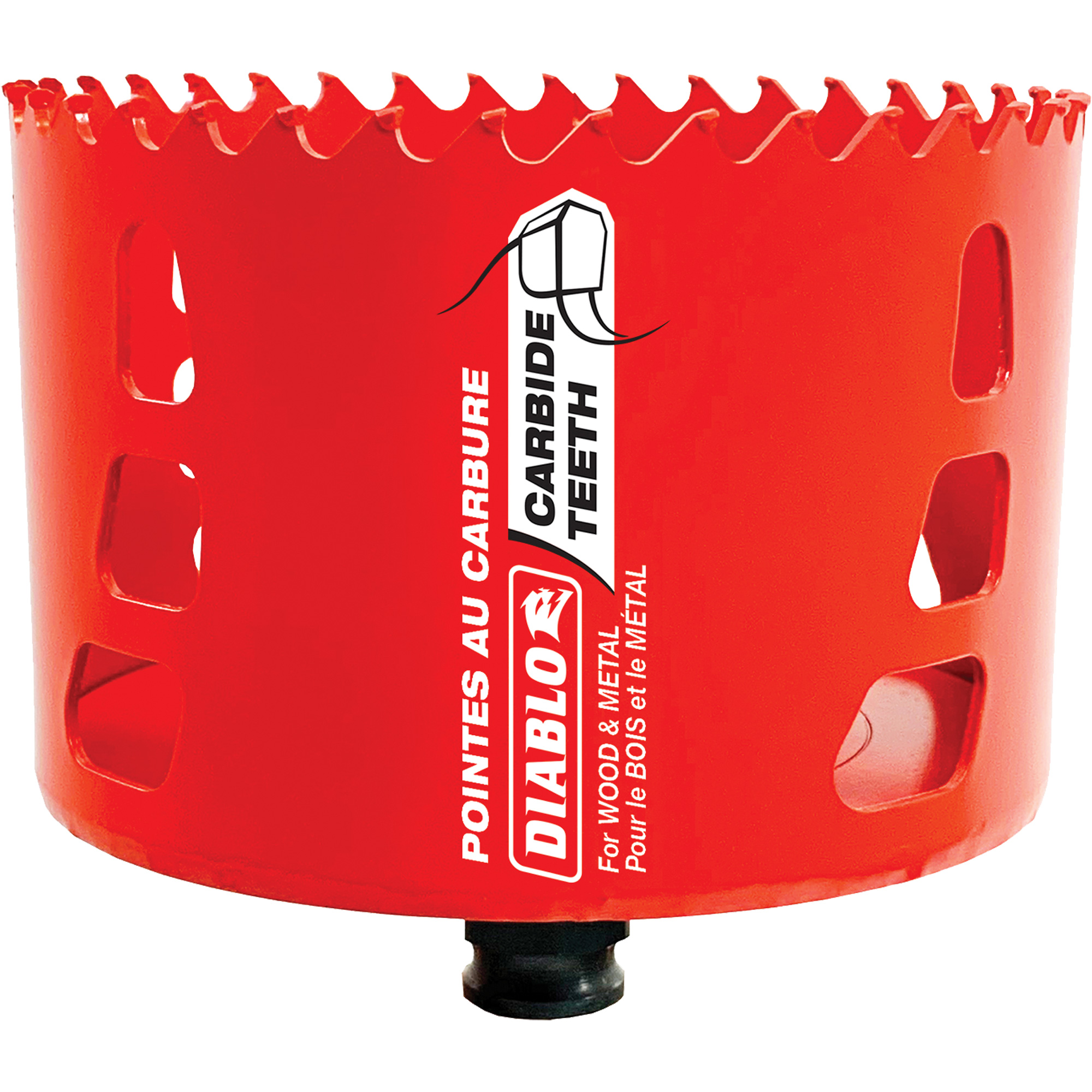 Scie cloche pour bois et métal, 4", Profondeur de la coupe 2-3/8", Carbure