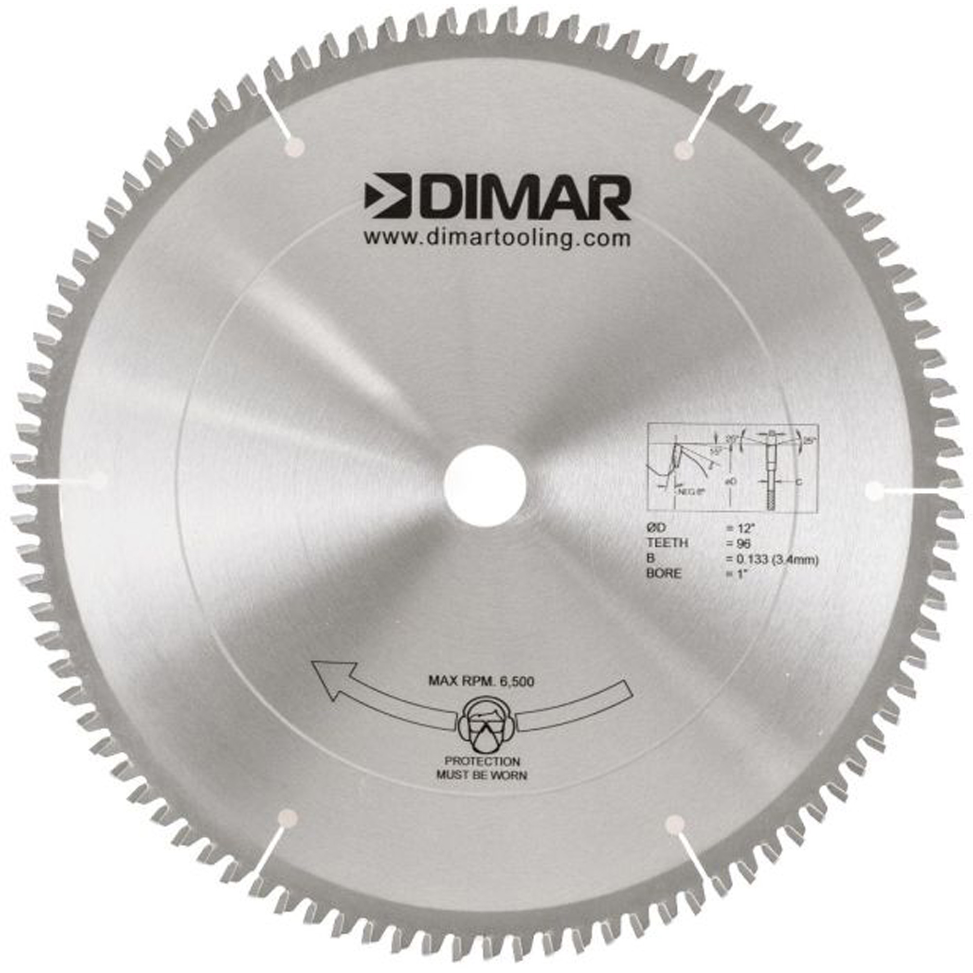 Lame de scie pour coupe de mélamine, 12", 96 dents, Pour Bois