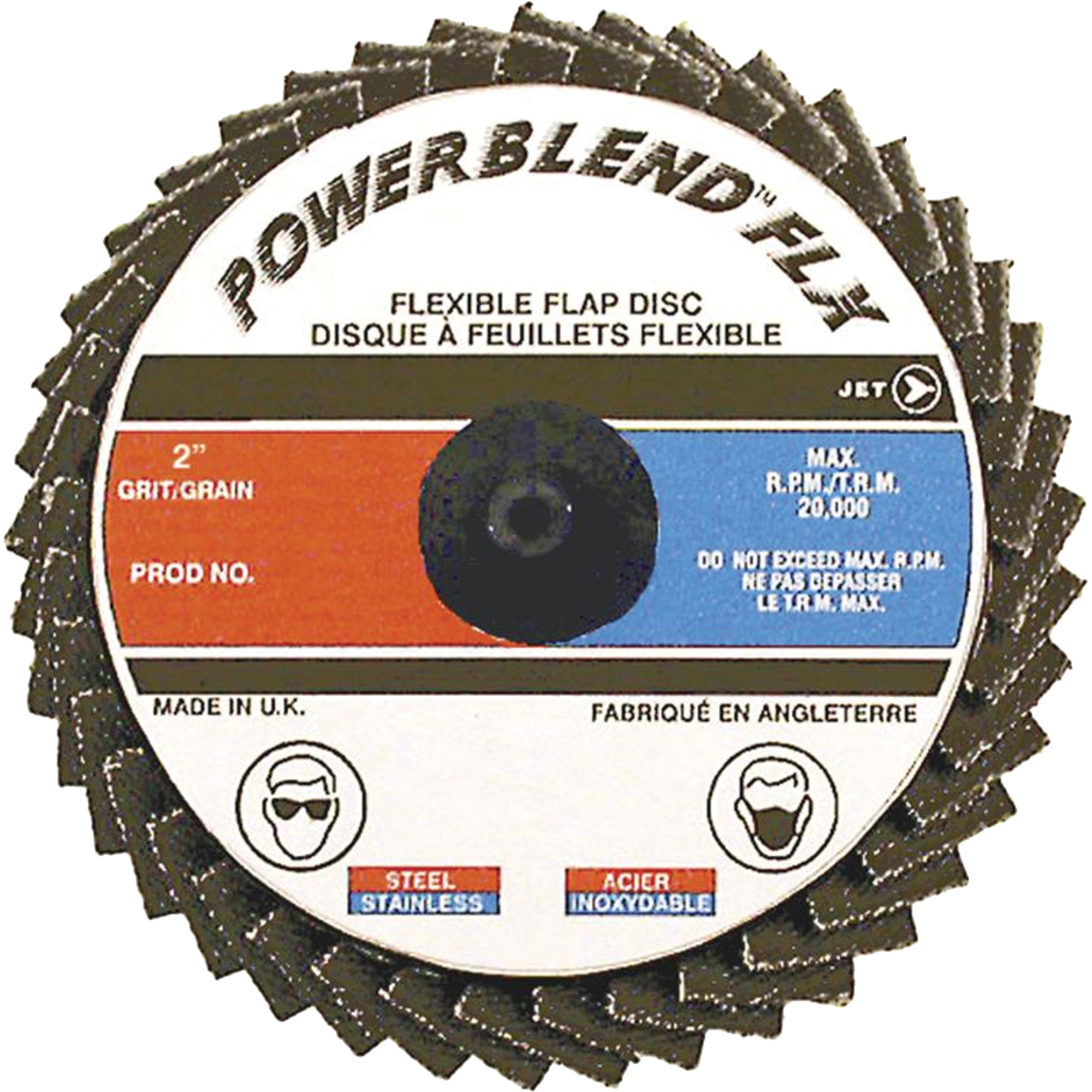 Disque à lamelles à rouler Powerblend FLX, 2" x Grain 80, Alumine de zirconium