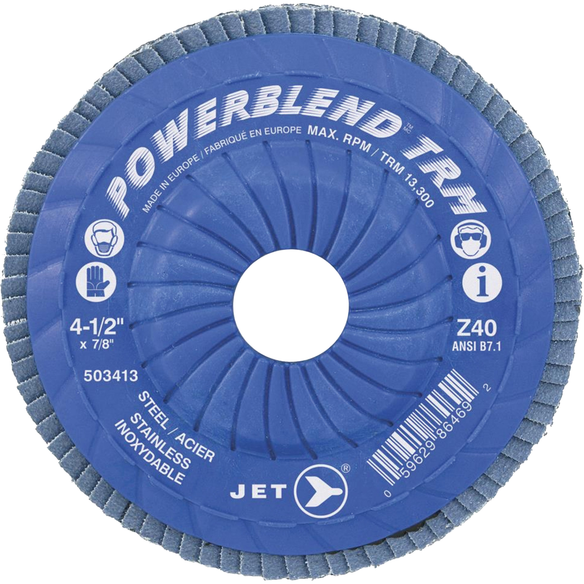 Disque à lamelles ajustables POWERBLEND TRM, 5" x 7/8", Type 29, Grain Z60, Alumine de zirconium
