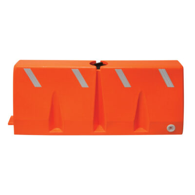 Barrières de circulation, Rempli d'eau, 62,25 lo x 24" h, Orange
