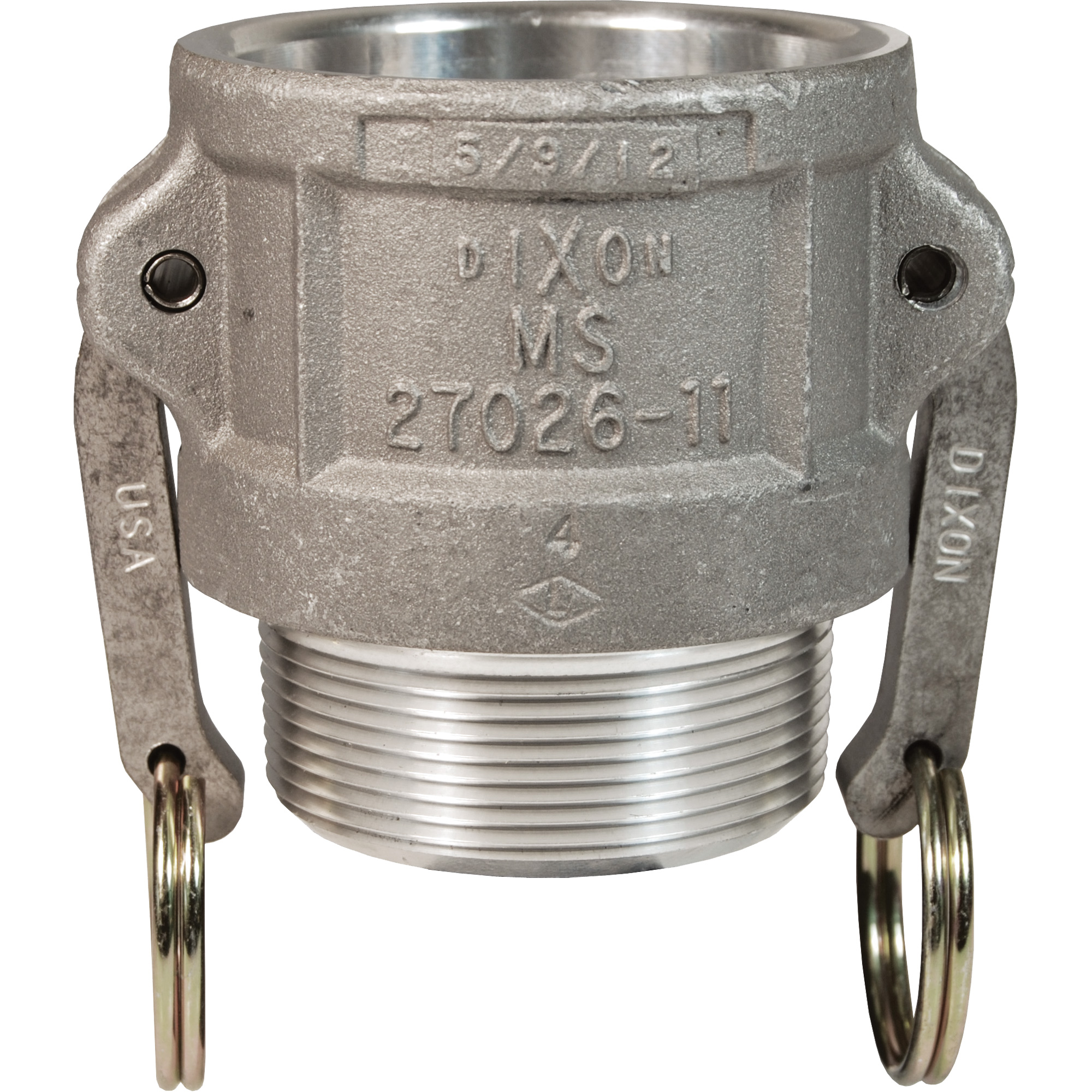 Coupleur à came et cannelure, Aluminium, Type B, 1-1/2", NPT mâle, 250 PSI