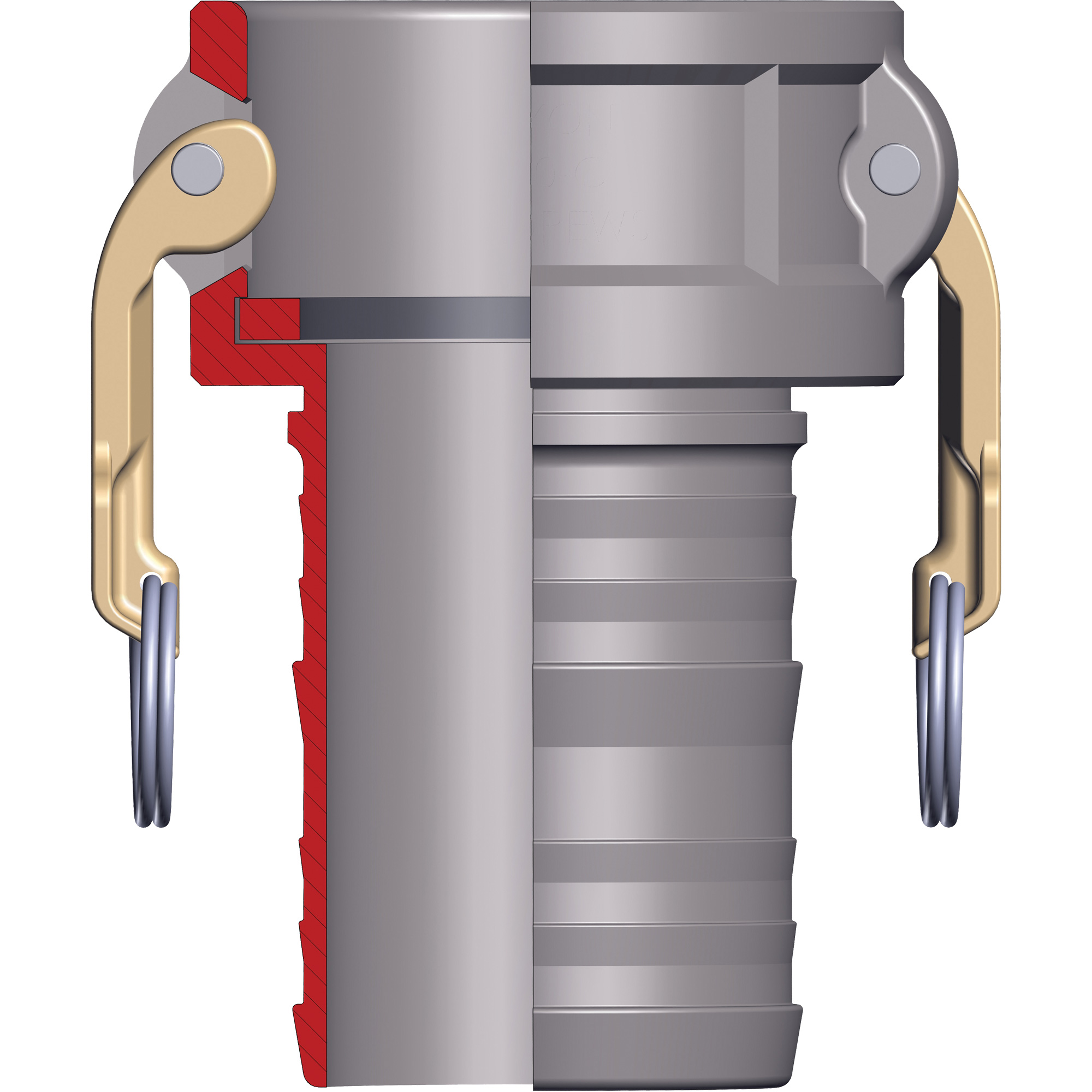 Coupleur à came et cannelure x ergot de boyau, Aluminium, Type C, 2-1/2", 150 psi