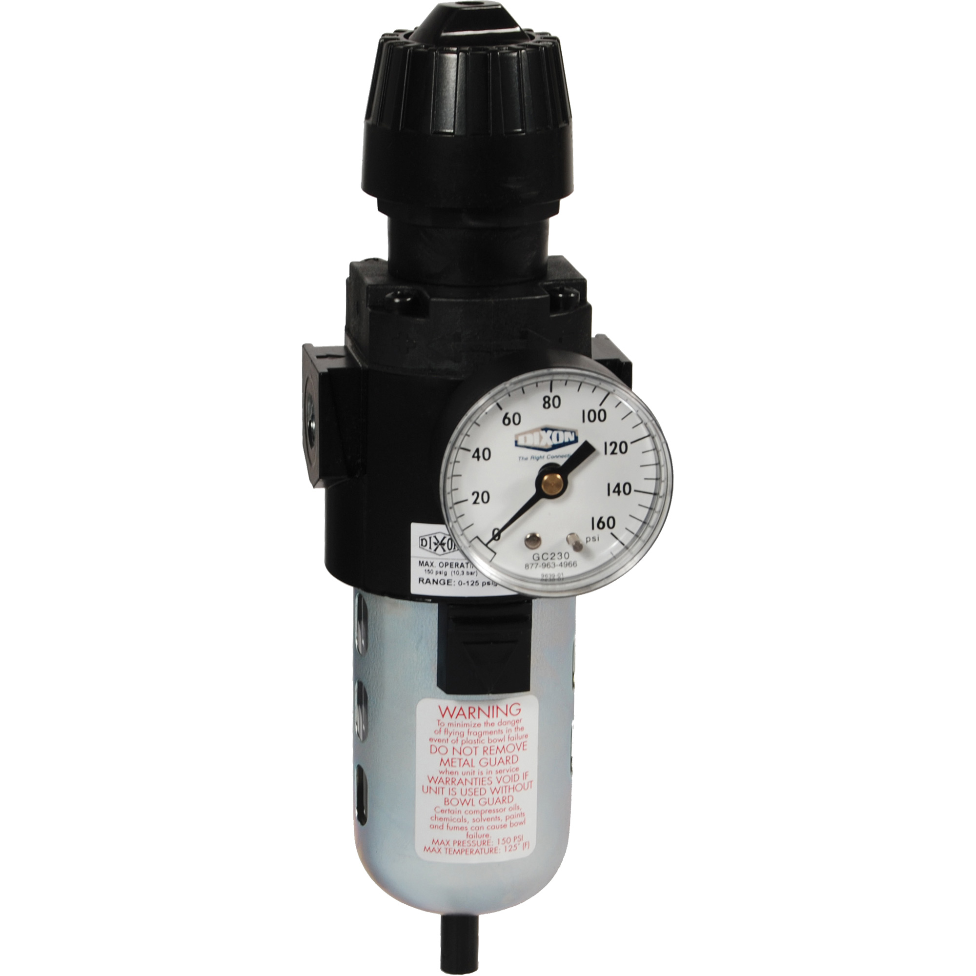 Filtre et régulateur compact Wilkerson, 1/2" NPT, PSI max. de 150 psi, Standard