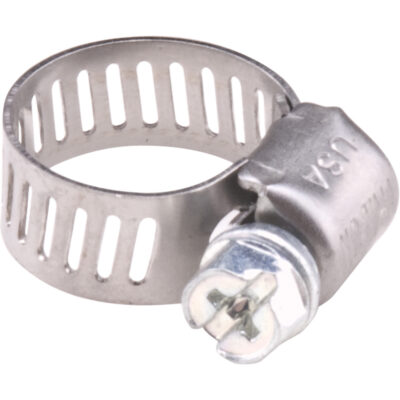 Colliers de serrage pour tuyaux - Collier de serrage en acier inoxydable & vis zinguée, Dia. min 0.563, Dia. max 1-1/4"