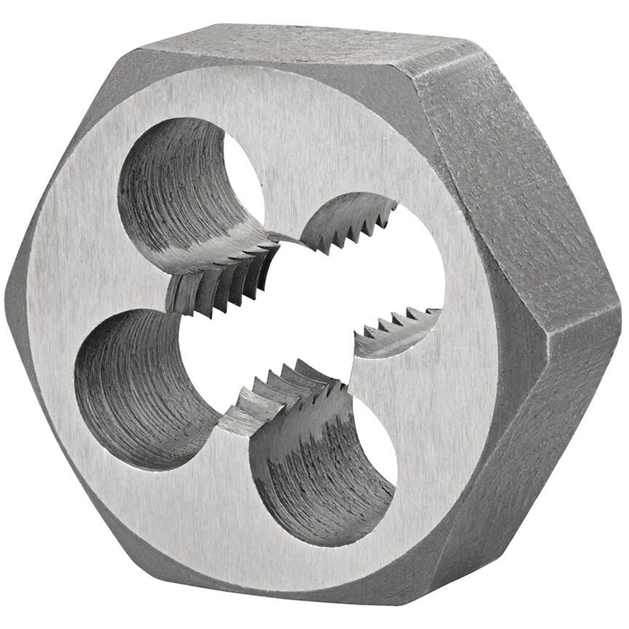 Filière de refiletage hexagonale pour boulon, dia. 0,71", Filet de M6x1, Acier rapide