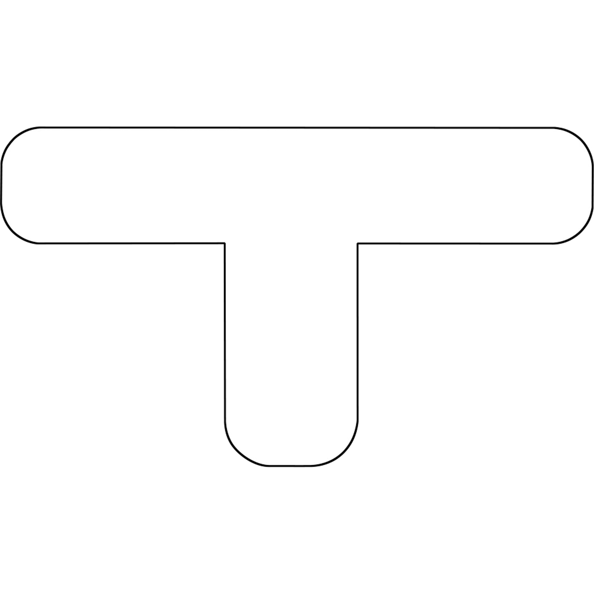 Durastripe X-TREME DuraT arrondi, T, 7" lo x 4" la, Blanc, Vinyle
