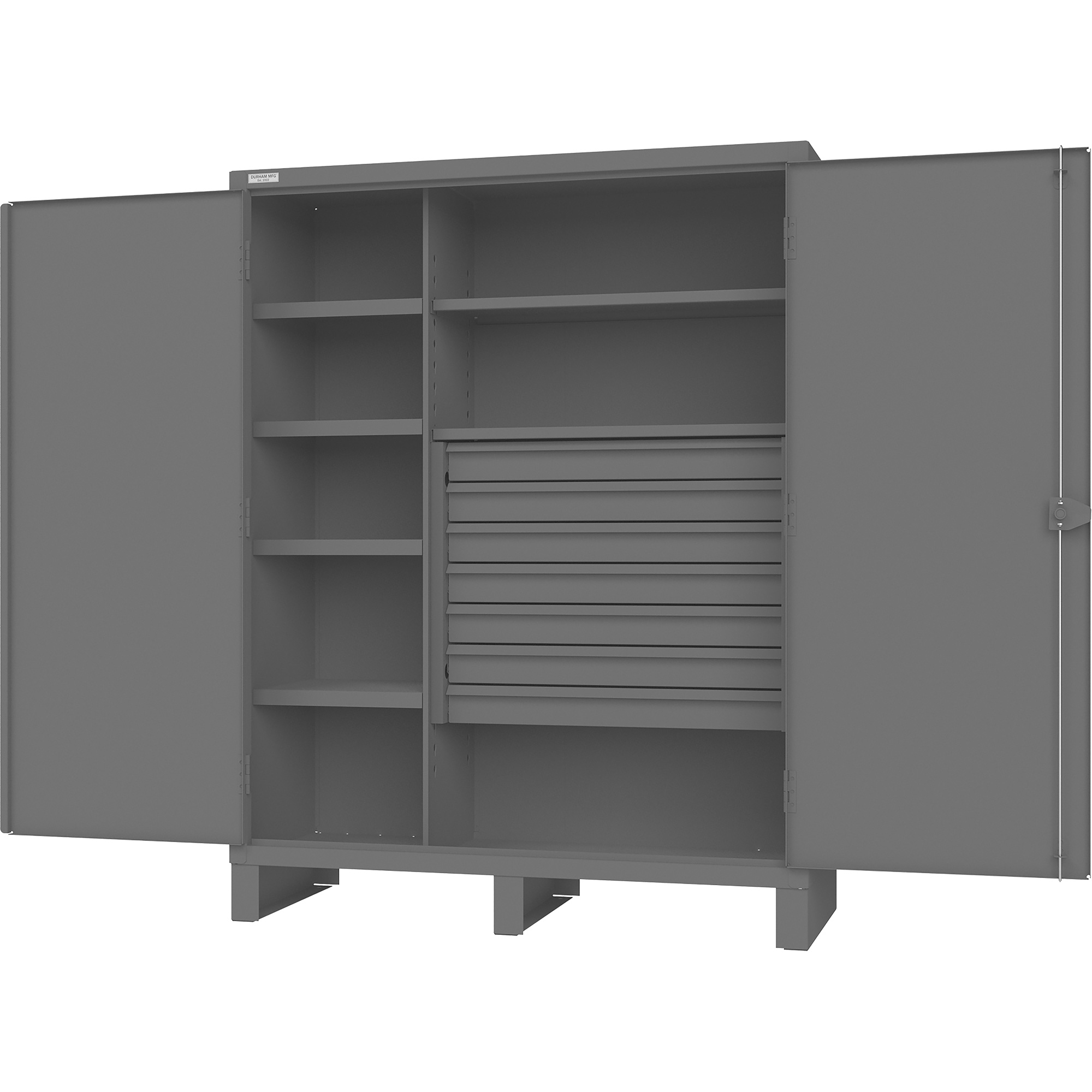 Armoire à portes encastrées standards, Acier, 60" la x 24" p x 78" h, Gris