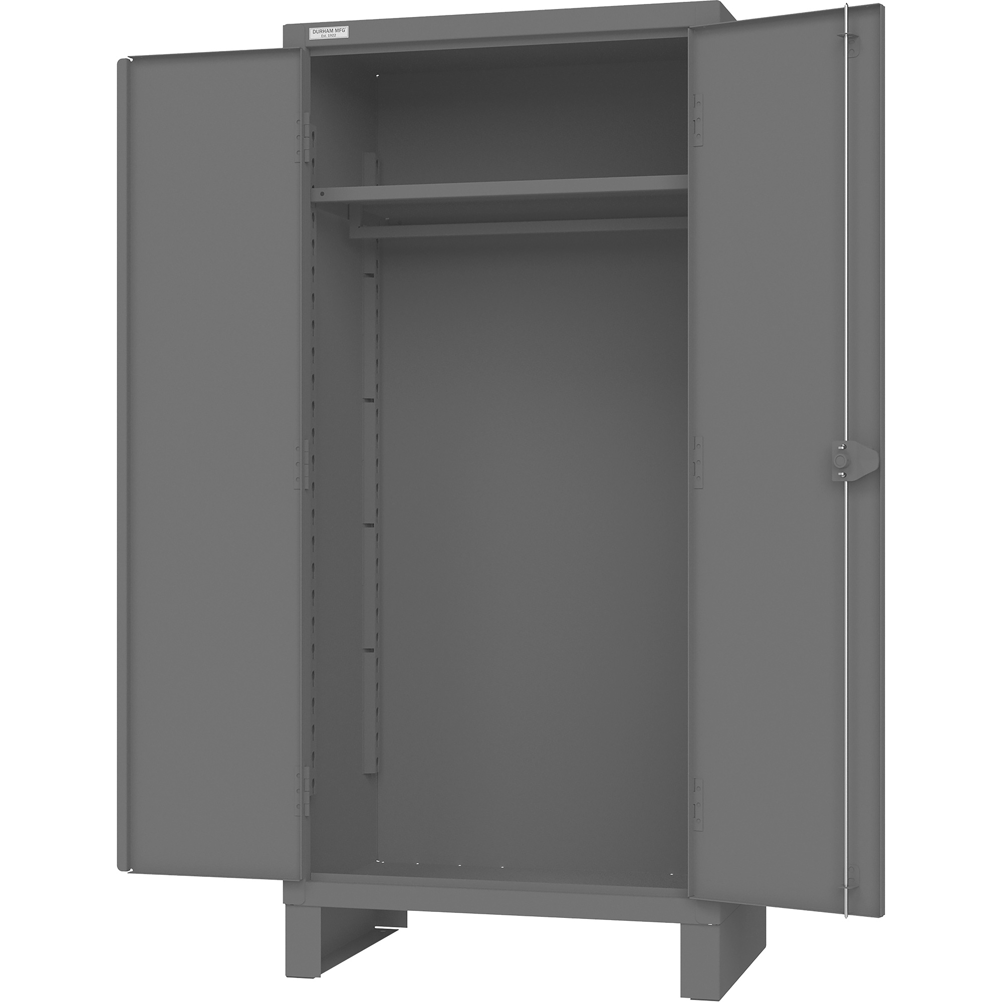 Armoire avec barre de suspension et portes encastrées standards , Acier, 78" h x 36" la x 24" P, Gris