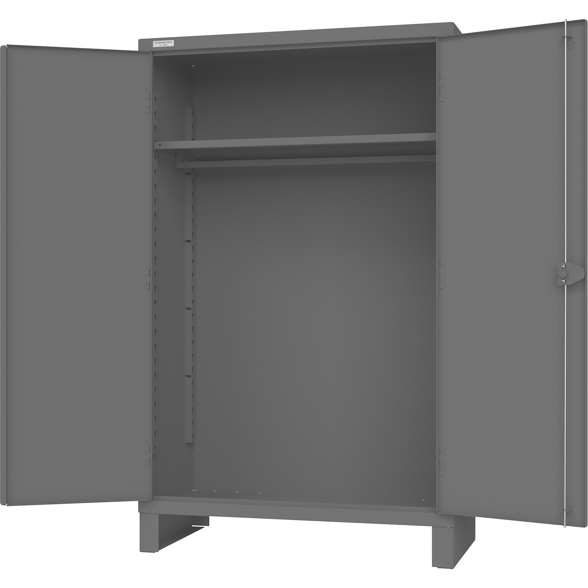 Armoire avec barre de suspension et portes encastrées standards, Acier, 78" h x 48" la x 24" P, Gris