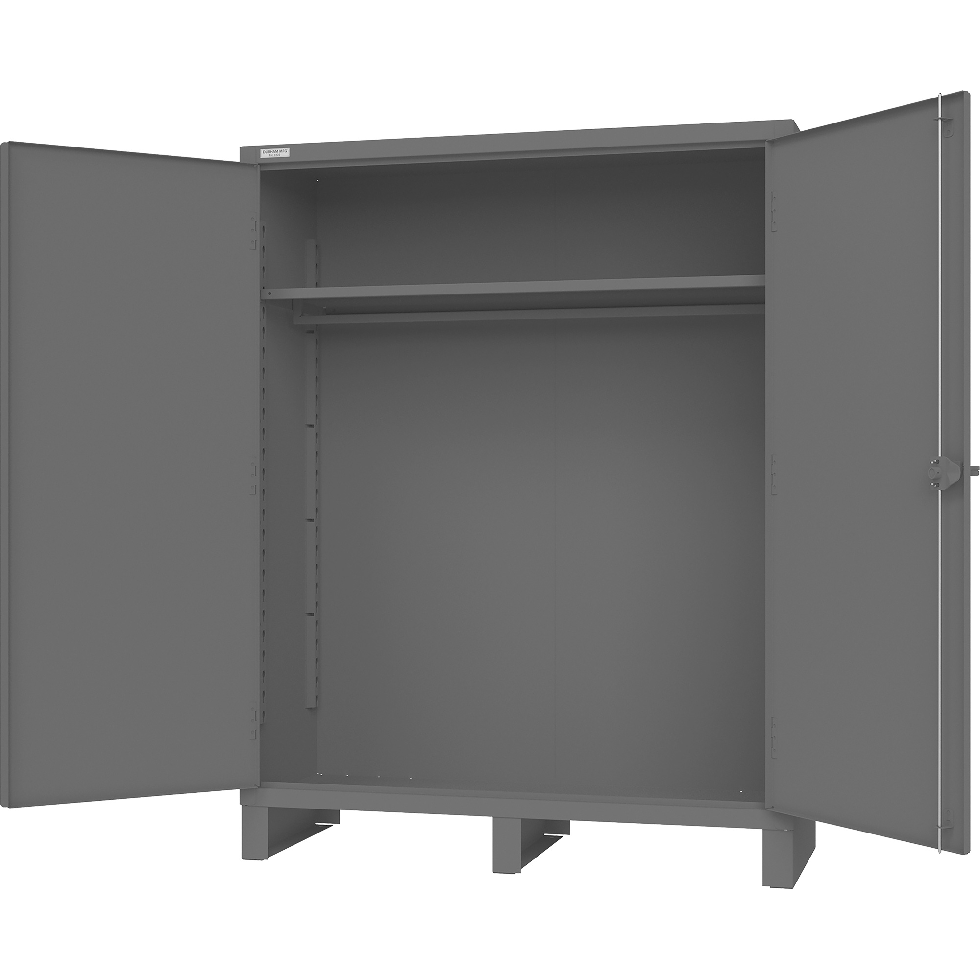 Armoire avec barre de suspension et portes encastrées standards, Acier, 78" h x 60" la x 24" P, Gris