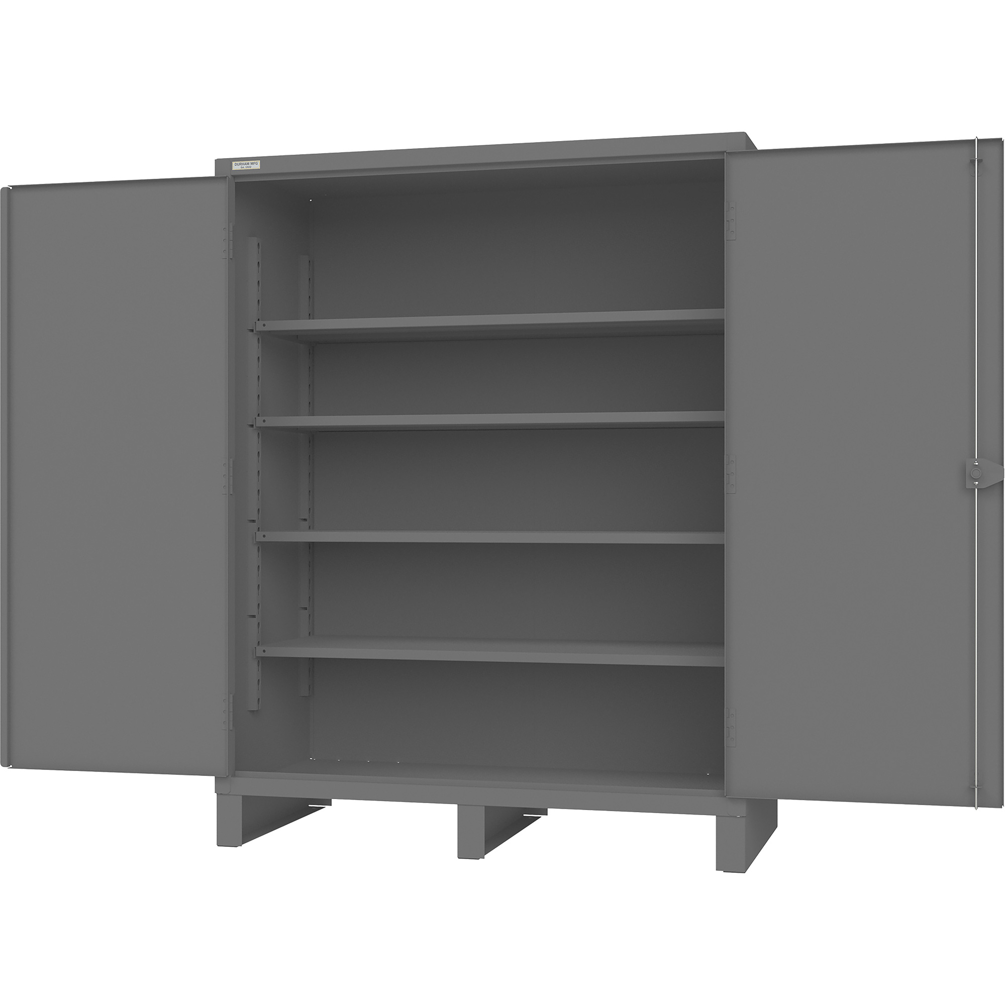 Armoire avec portes encastrées, Acier, 4 Tablettes, 78" h x 60" la x 30" P, Gris