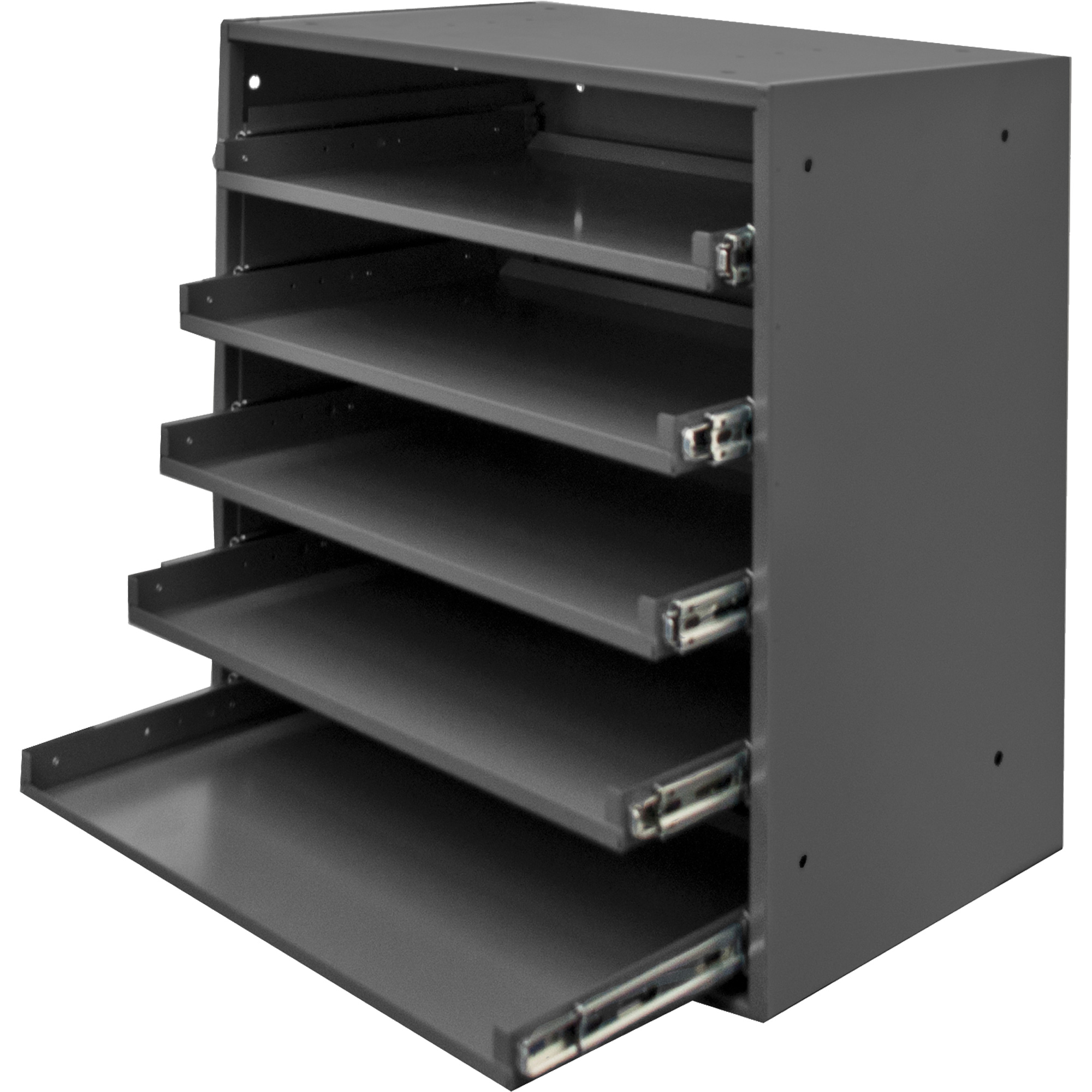 Armoire de rangement à cloisons, Acier, 5 compartiments, 20-1/2" la x 12-1/2" p, 21" h, Gris