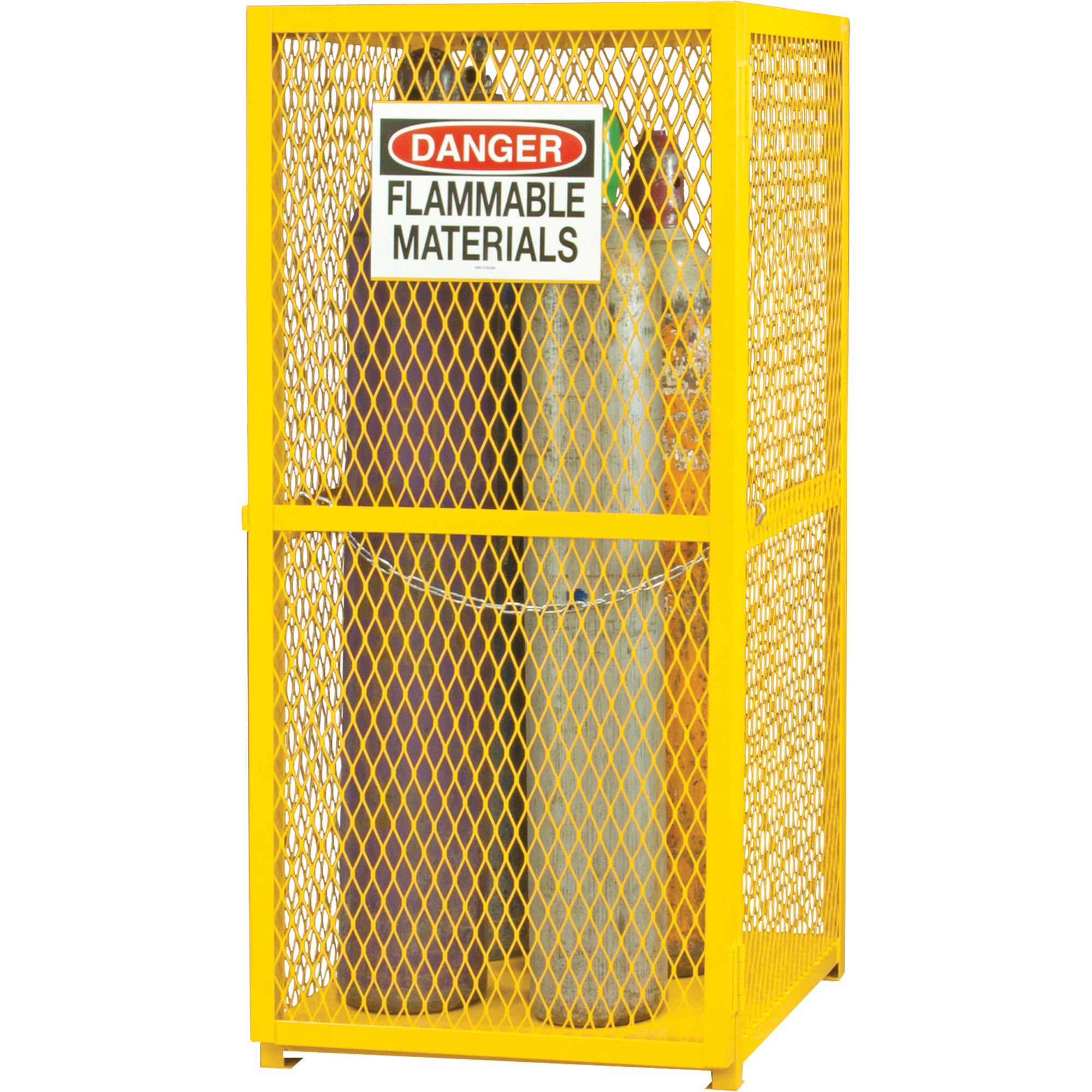 Armoire de rangement pour bouteilles à gaz, nbre de bouteilles: 9, 30" , 30" , 71-3/4" , Jaune