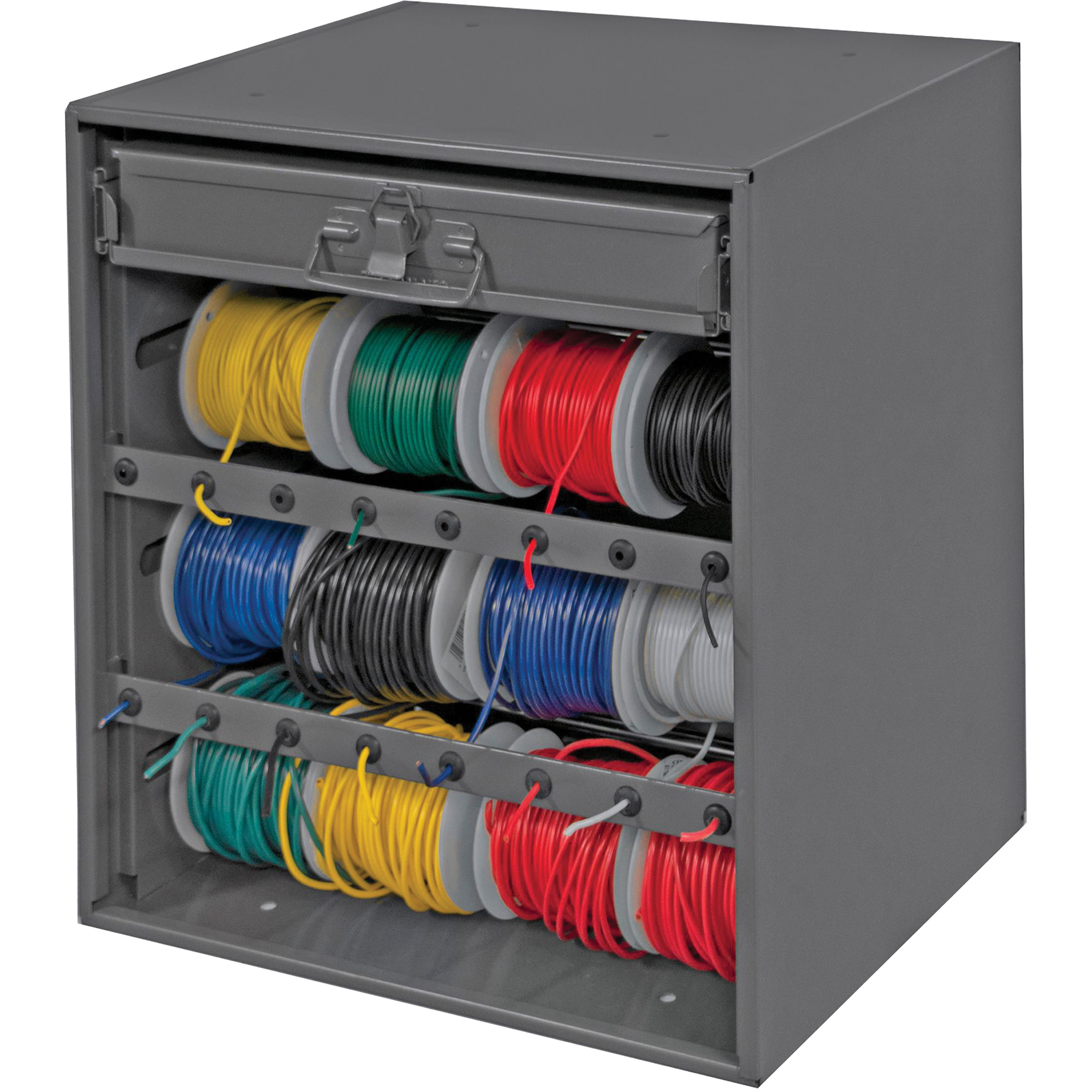 Armoire d'entreposage pour fil et borne, Acier, 1 tiroirs, 15-9/16" x 11-7/8" x 16-3/8", Gris