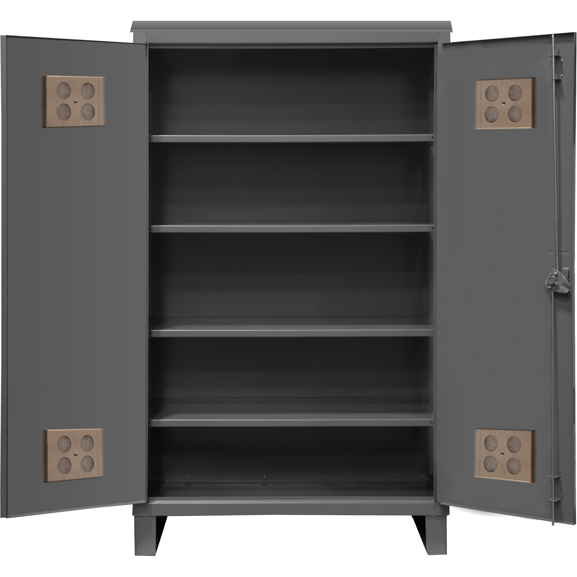Armoire extérieure robuste, Acier, 4 Tablettes, 78" h x 48" la x 24" P, Gris