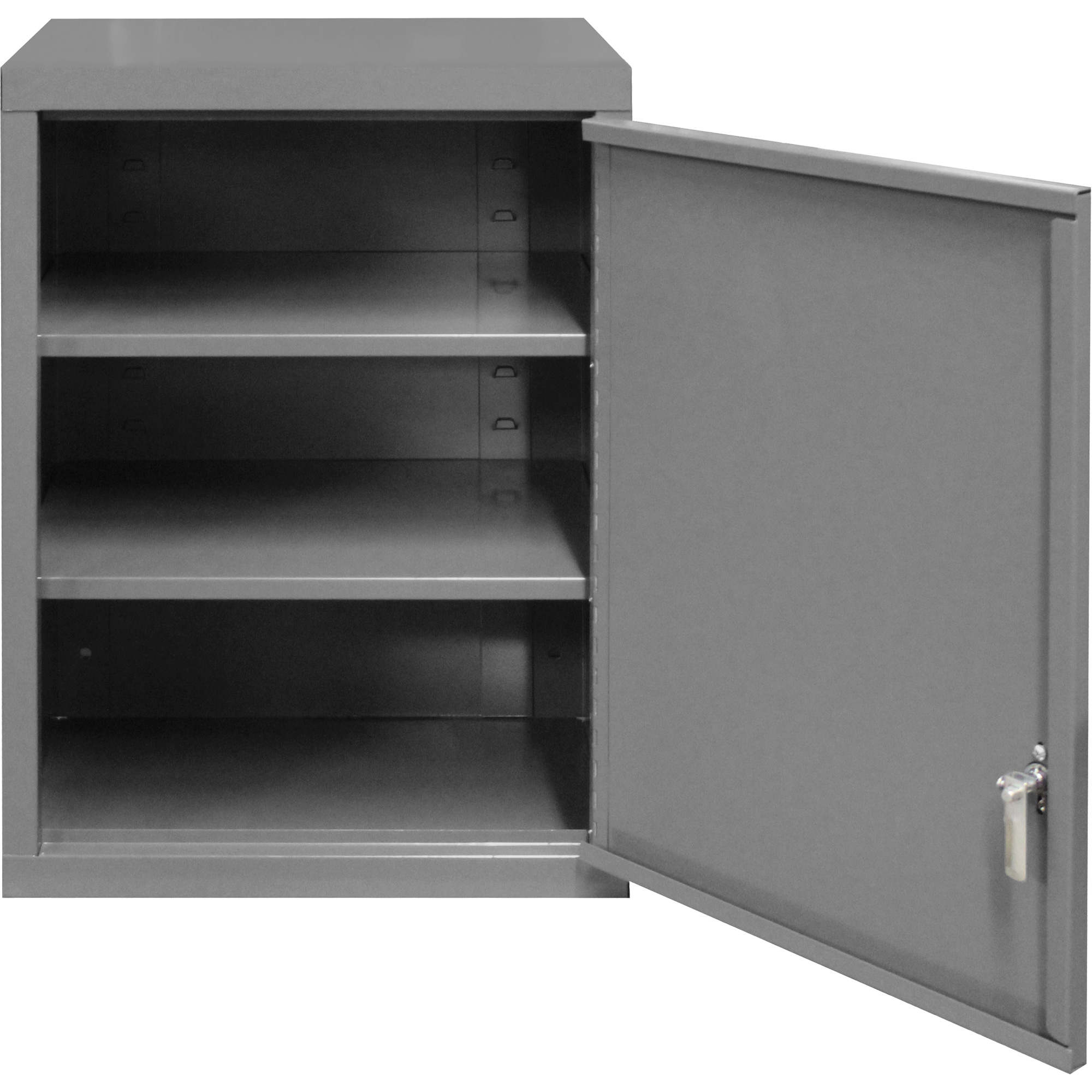 Armoire murale, 27" h x 13-11/16" la x 18" p, 2 tablettes, Acier, Gris