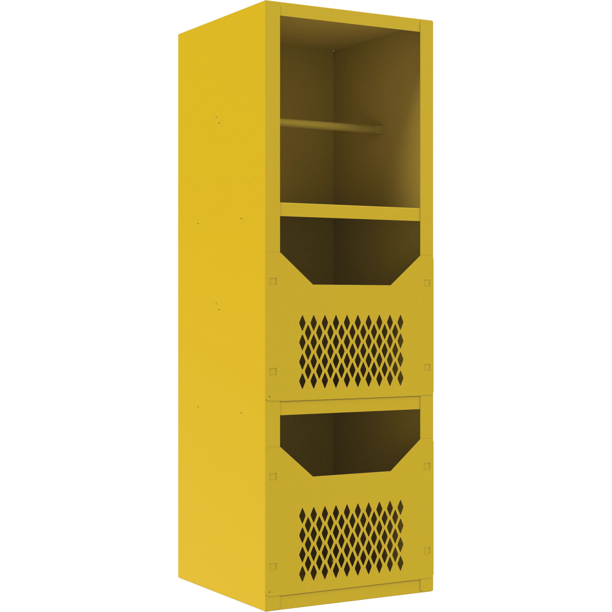Armoire pour le contrôle des déversements, 1 Tablettes, 72" h x 24" la x 24" p, Acier, Jaune