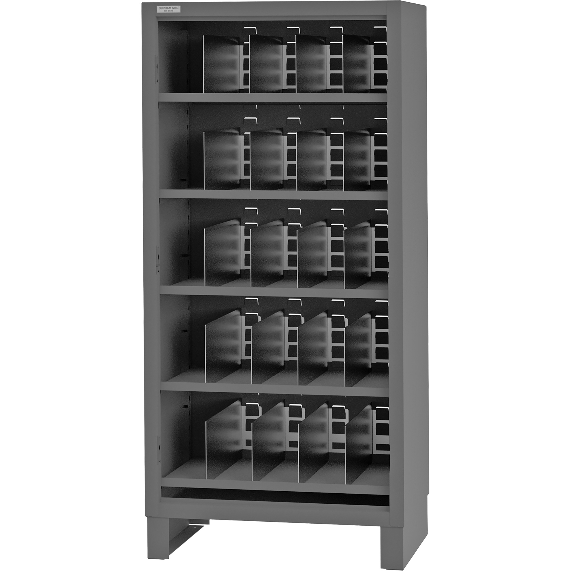 Armoire robuste à façade ouverte avec séparateurs, Acier, 0 tiroirs, 36" x 24" x 78", Gris
