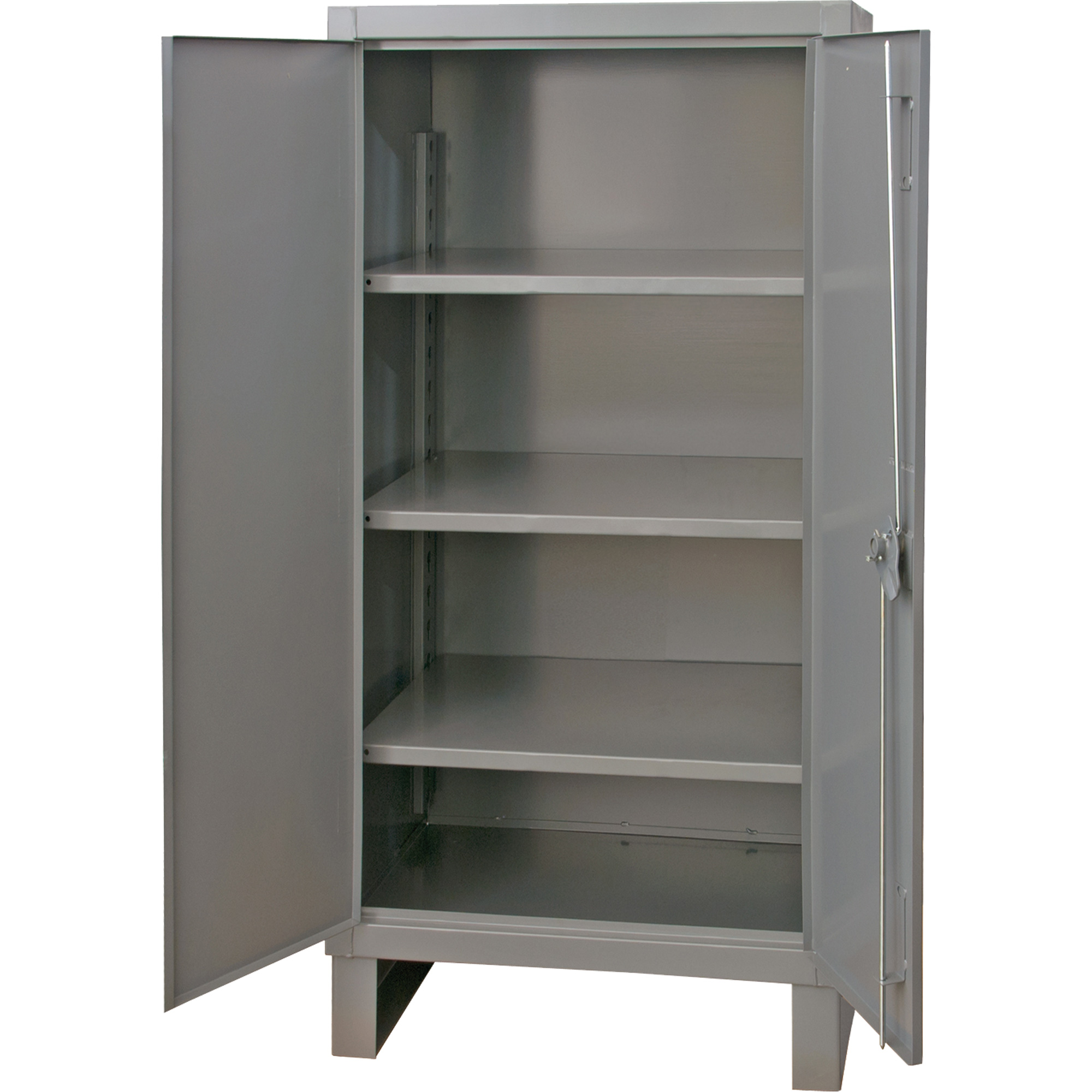 Armoire très robuste, Acier, 3 Tablettes, 66" h x 36" la x 24" P, Gris