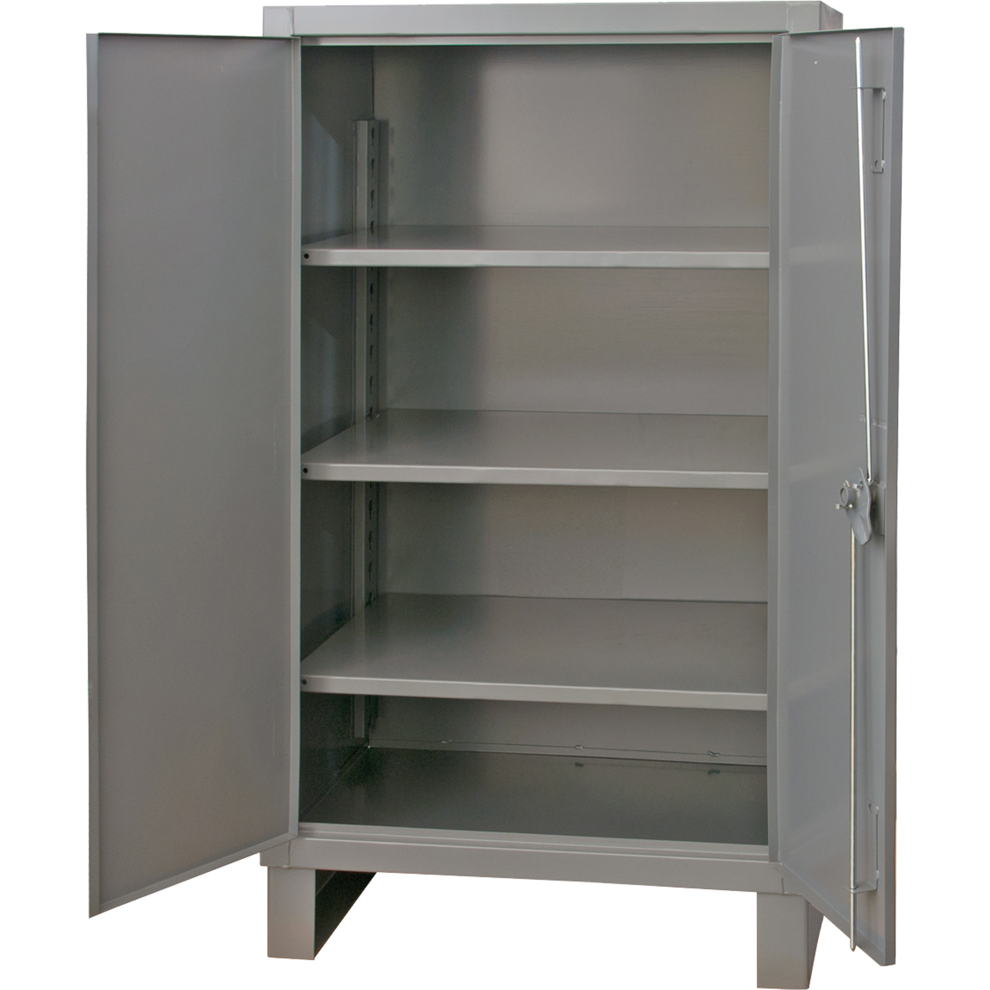 Armoire très robuste, Acier, 3 Tablettes, 66" h x 48" la x 24" P, Gris