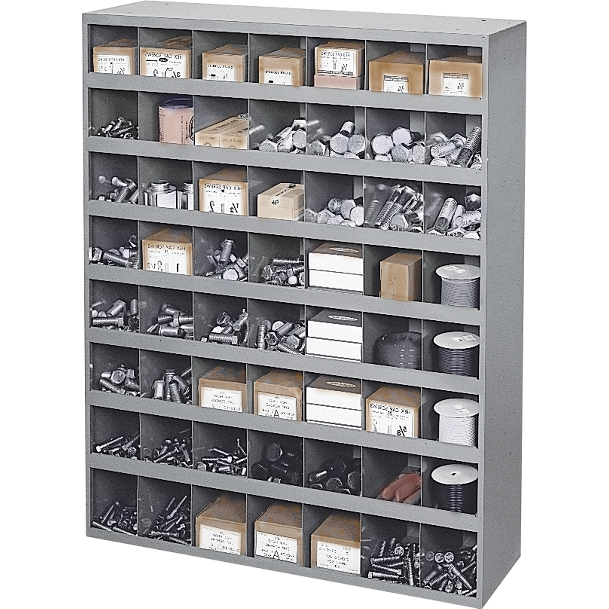 Armoires pour bacs de rangement en acier, 33-3/4" la x 12" p x 42" h, Gris