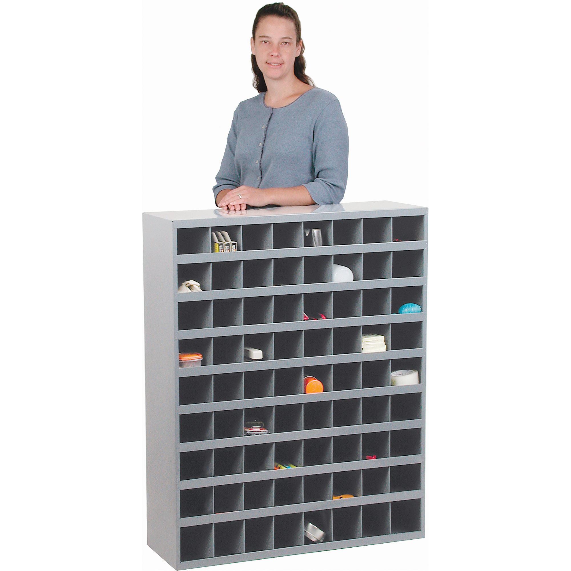 Armoires pour bacs de rangement en acier, 33-3/4" la x 12" p x 42" h, Gris