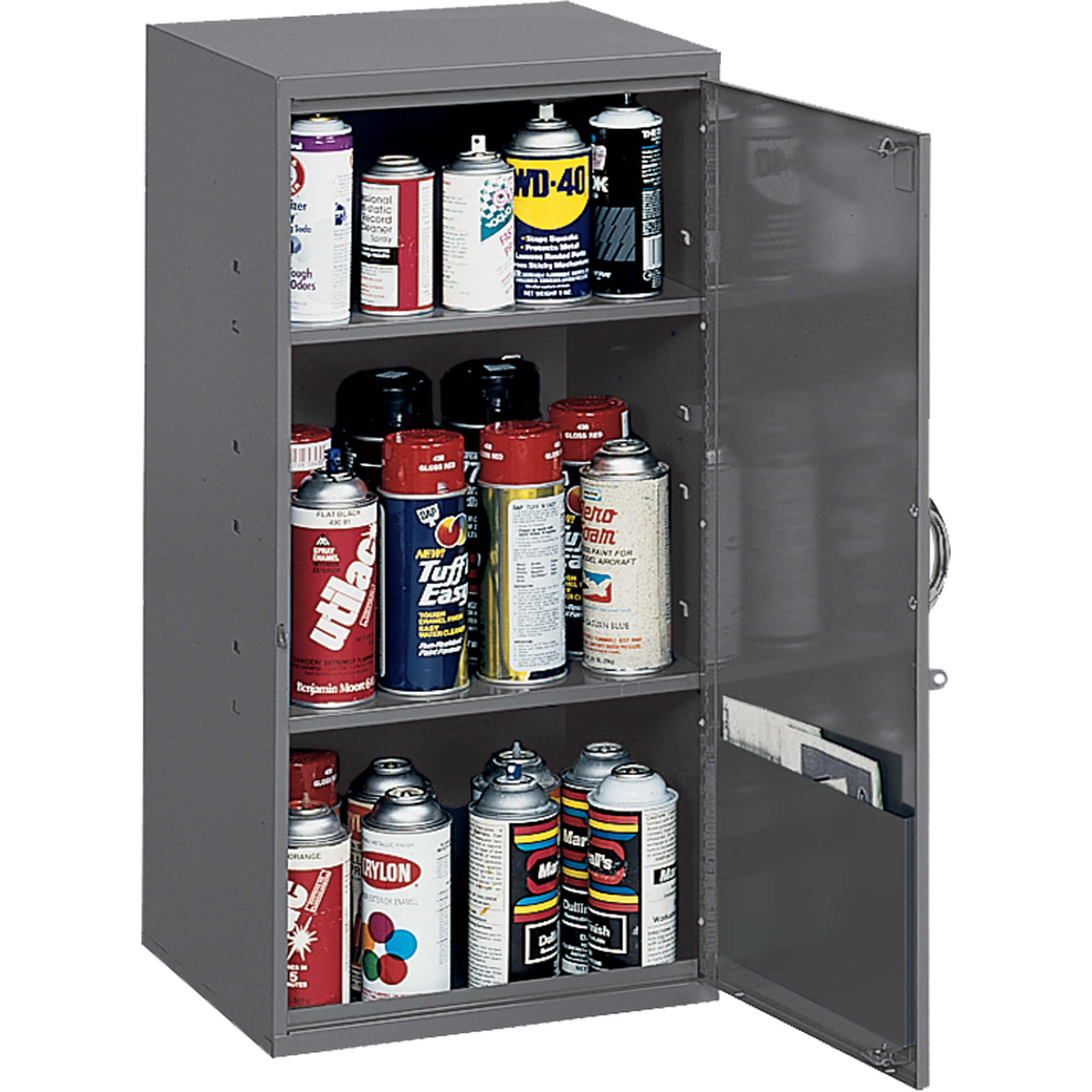 Armoires utilitaires, Acier, 2 Tablettes, 32-3/4" h x 19-7/8" la x 14-1/4" P, Gris