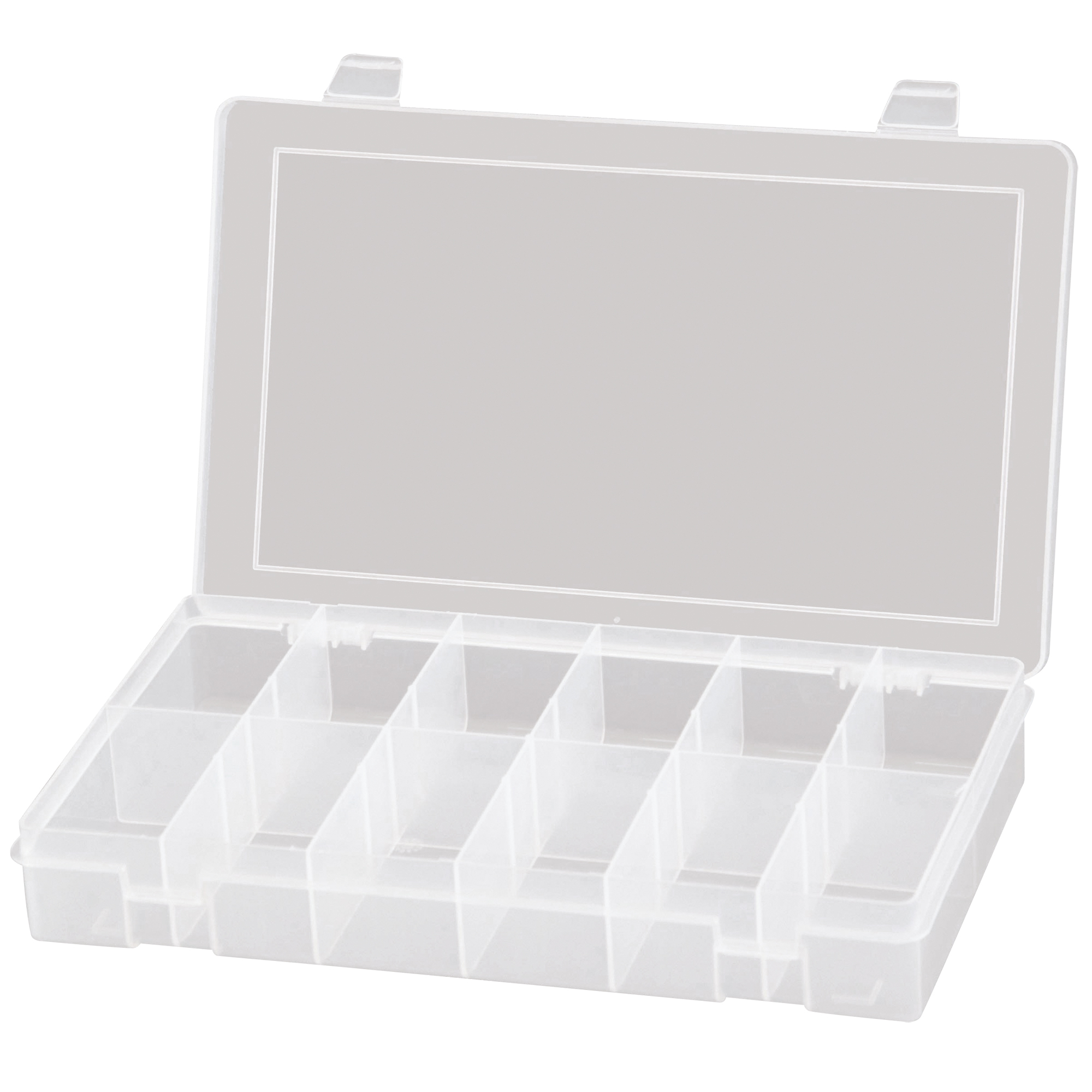 Boîtes à compartiments compactes en polypropylène, 11" la x 6-3/4" p x 1-3/4" h, 12 compartiments