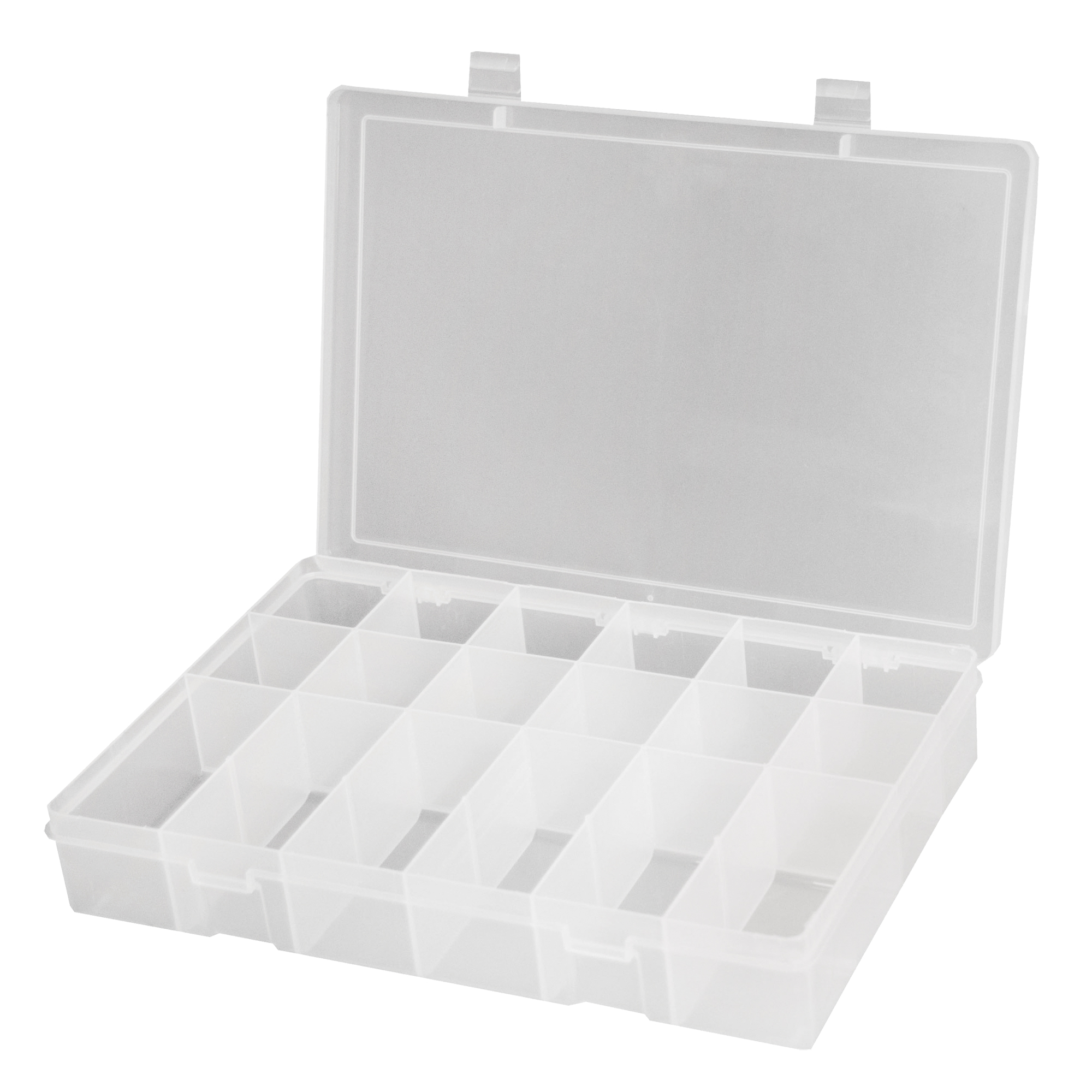 Boîtes à compartiments compactes en polypropylène, 11" la x 6-3/4" p x 1-3/4" h, 18 compartiments