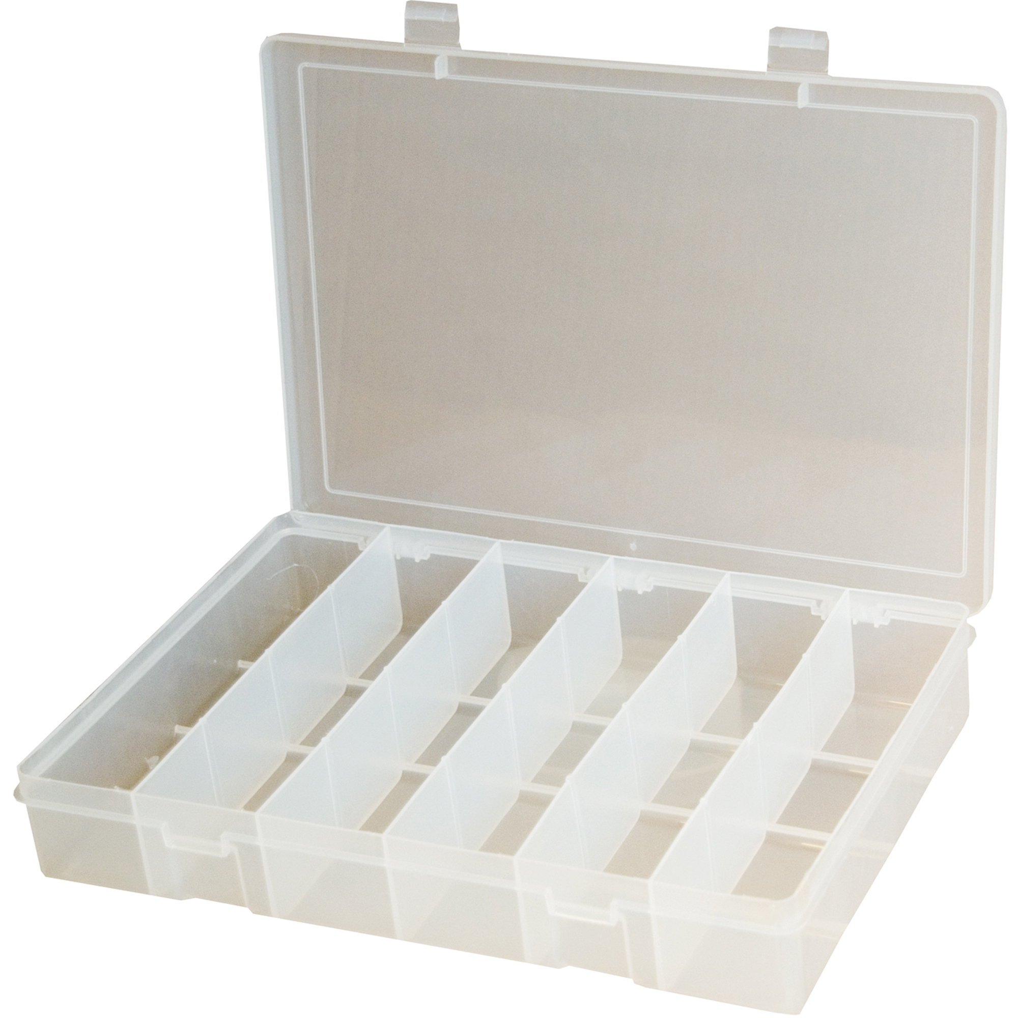 Boîtes à compartiments compactes en polypropylène, 11" la x 6-3/4" p x 1-3/4" h, 6 compartiments