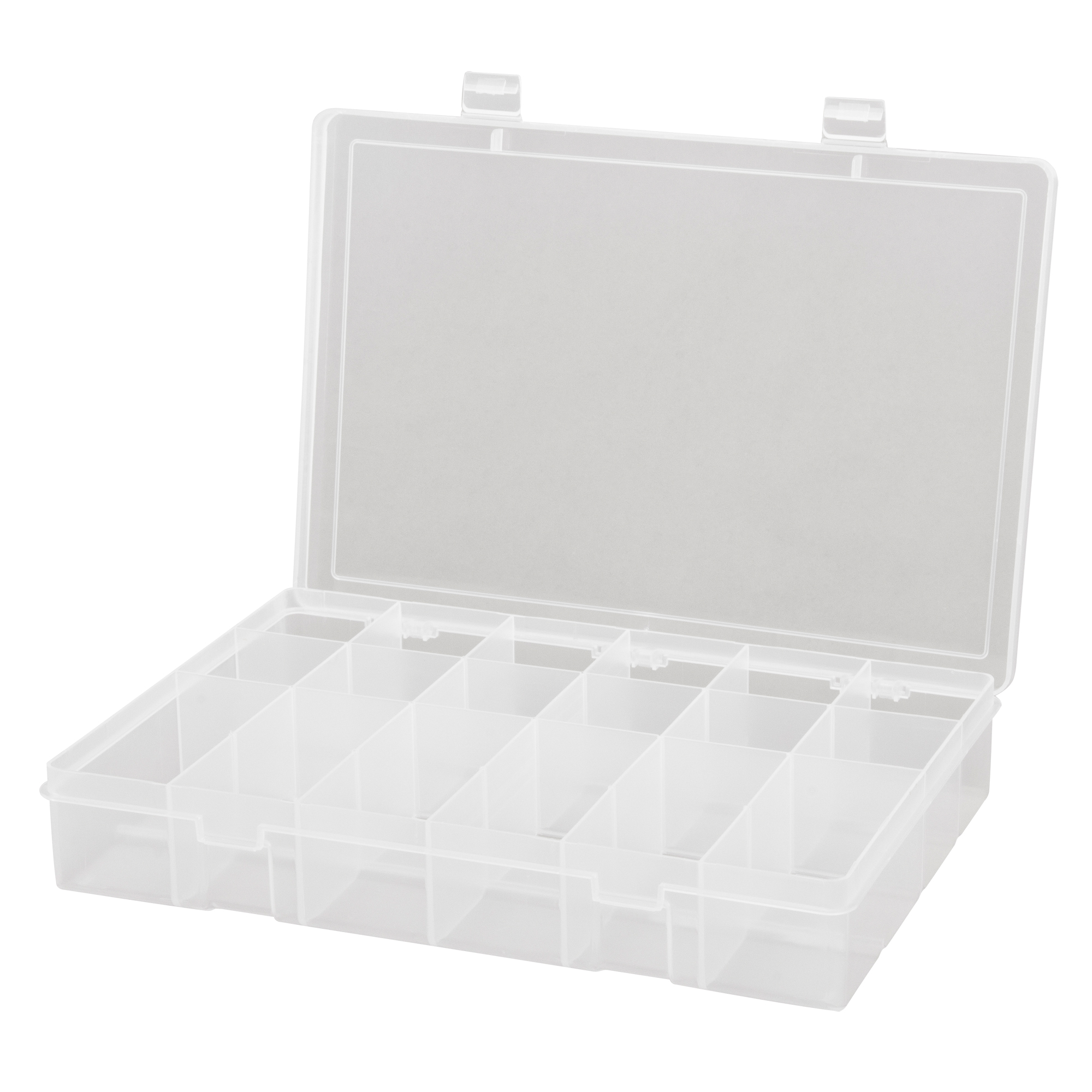 Boîtes à compartiments compactes en polypropylène, 13-1/8" la x 9" p x 2-5/16" h, 18 compartiments